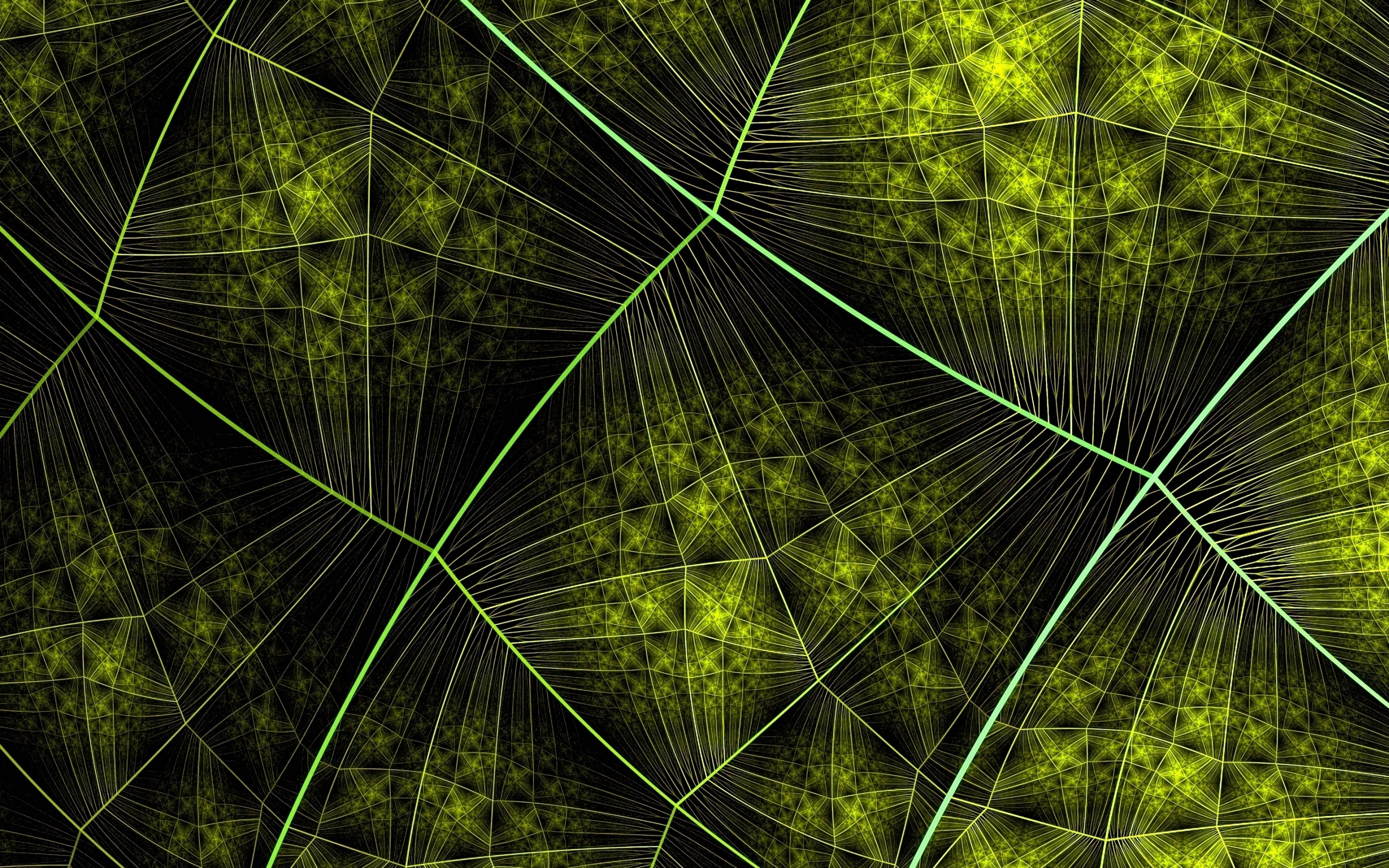 Green patterns, lines, connections, 2880x1800 wallpaper