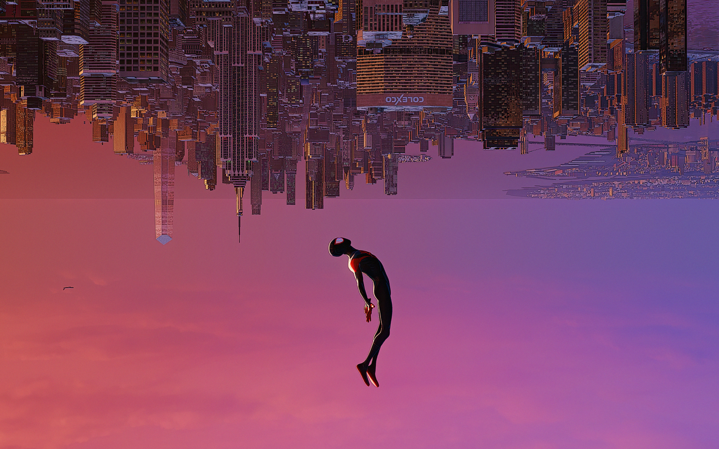 Spiderman, upside-down dive, fan art, 2021, 2880x1800 wallpaper