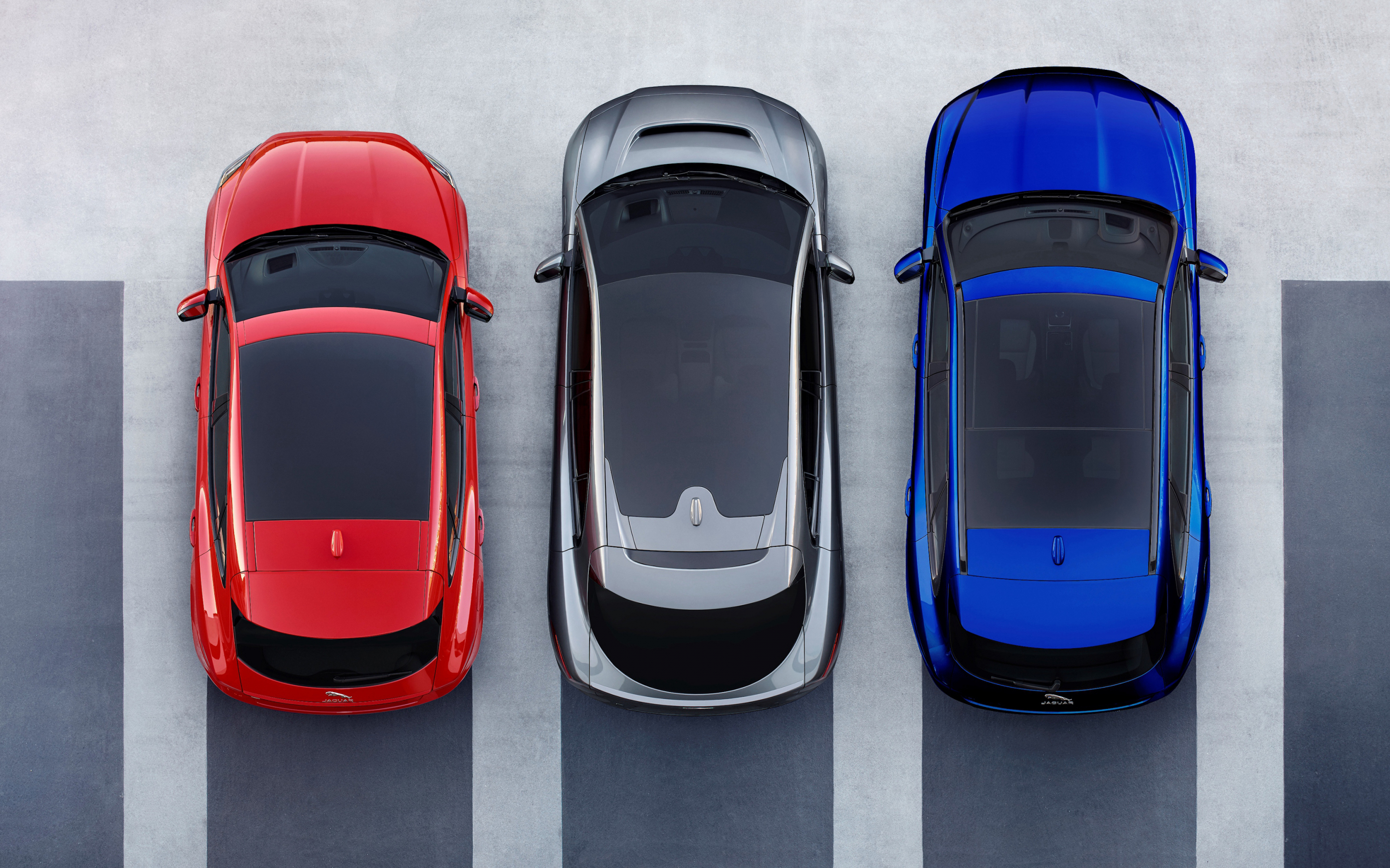 Jaguar cars, top view, 2880x1800 wallpaper