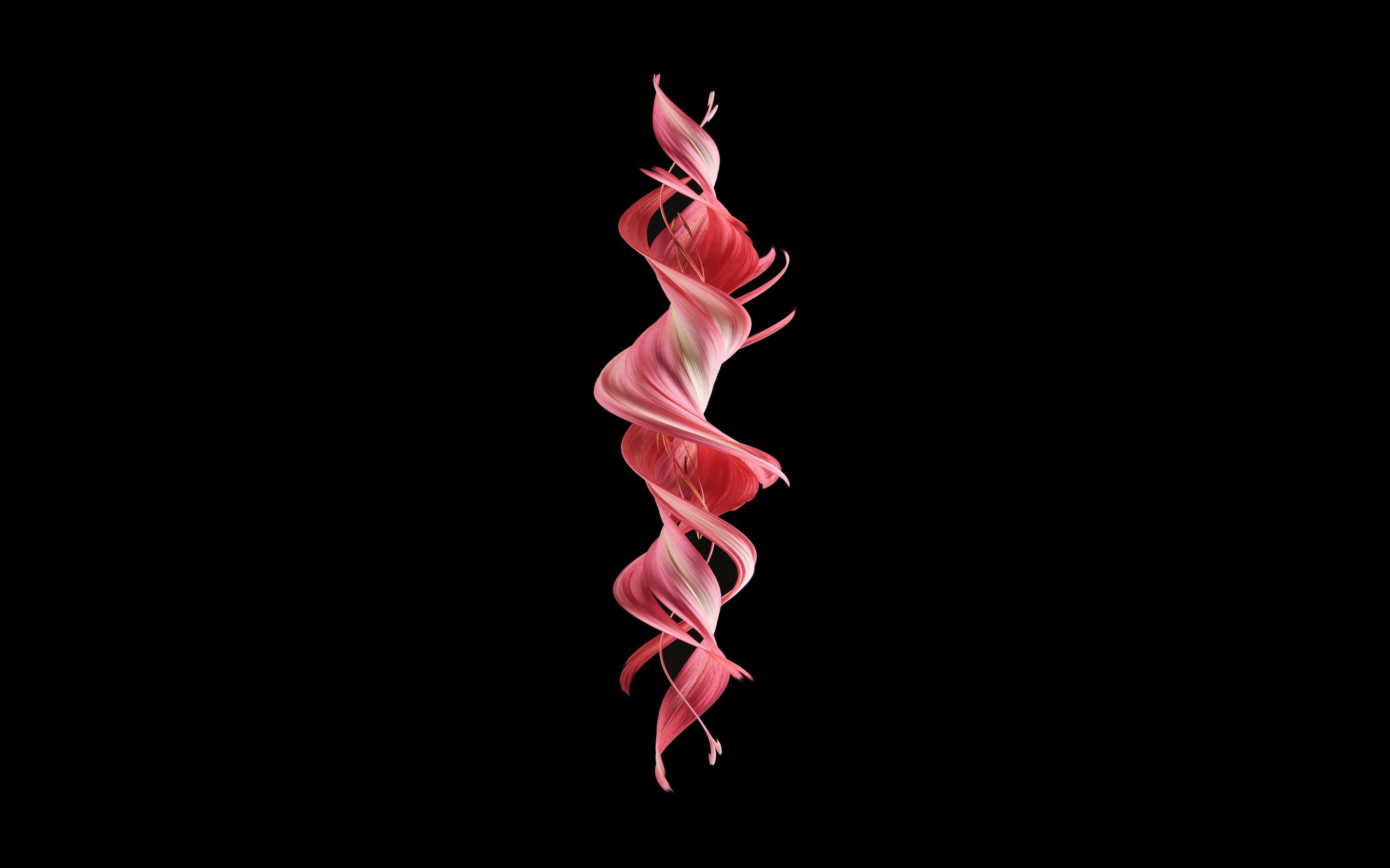 A red and white swirl, minimal and twisted, abstract, 2880x1800 wallpaper