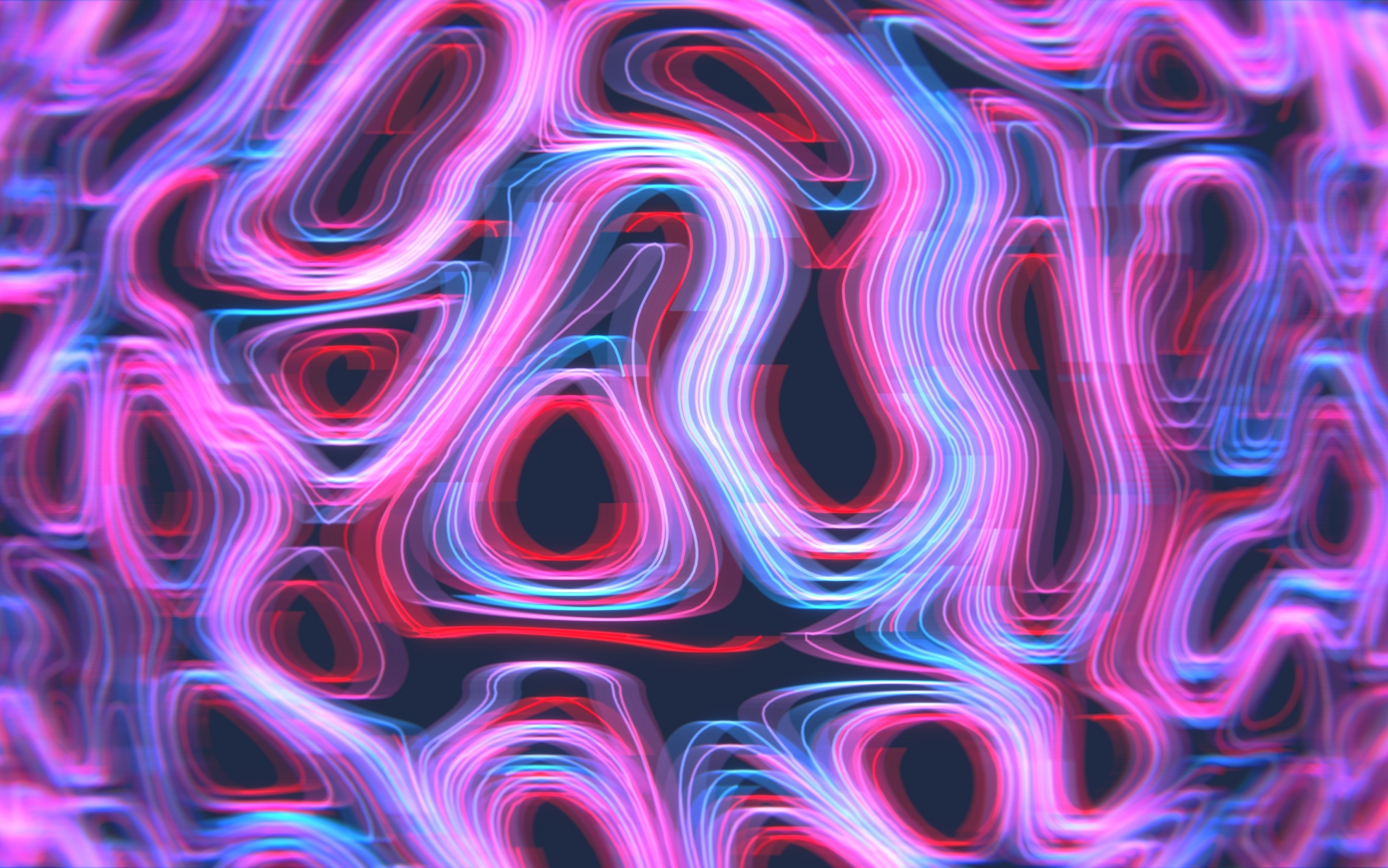 Neon, pattern, curves, lines, 2880x1800 wallpaper