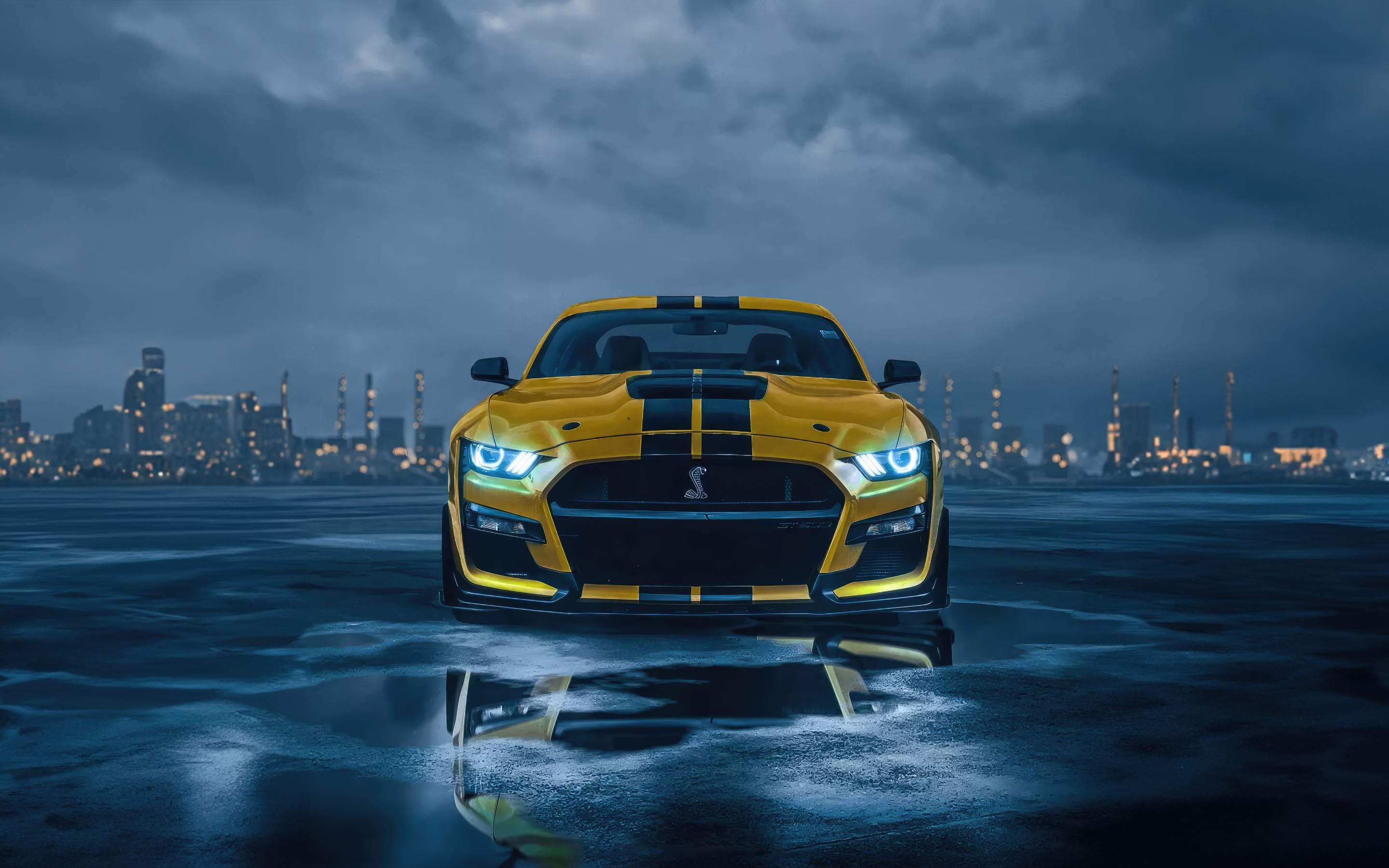 Yellow Speedster Ford Mustang, 2023, 2880x1800 wallpaper