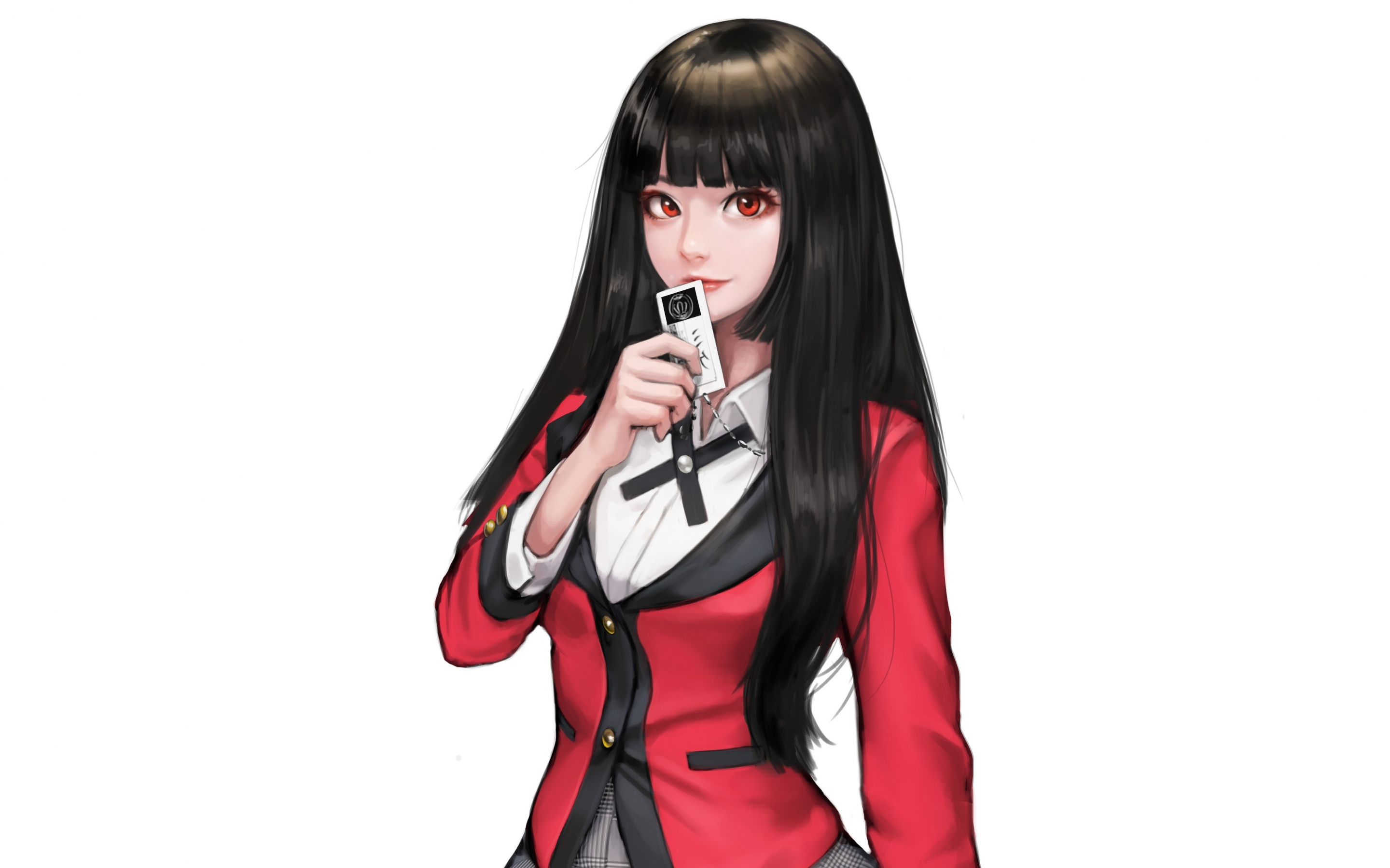 Kakegurui, anime girl, red blazer, Yumeko Jabami, 2880x1800 wallpaper