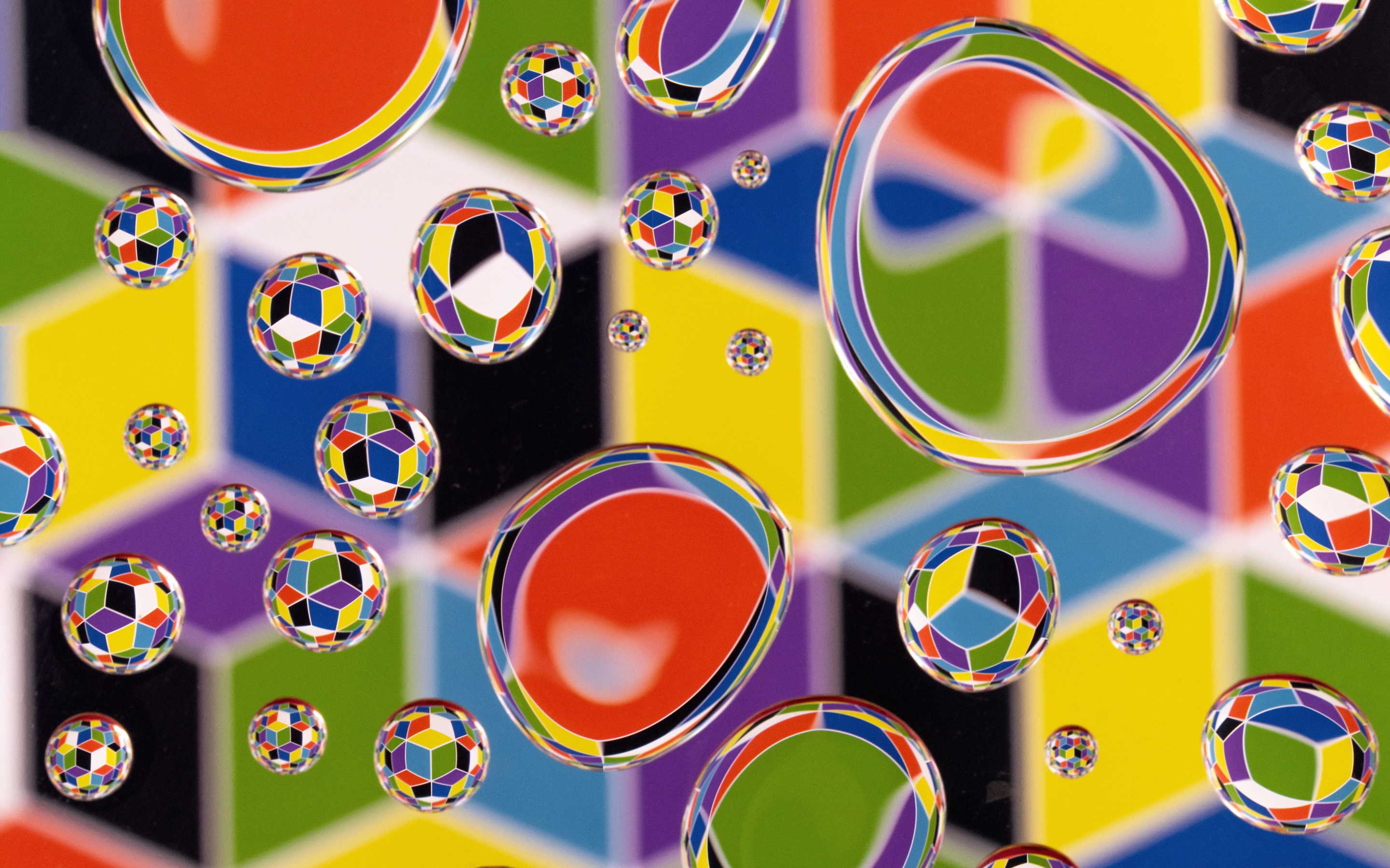 Bubbles, drops, multicolored, 2880x1800 wallpaper