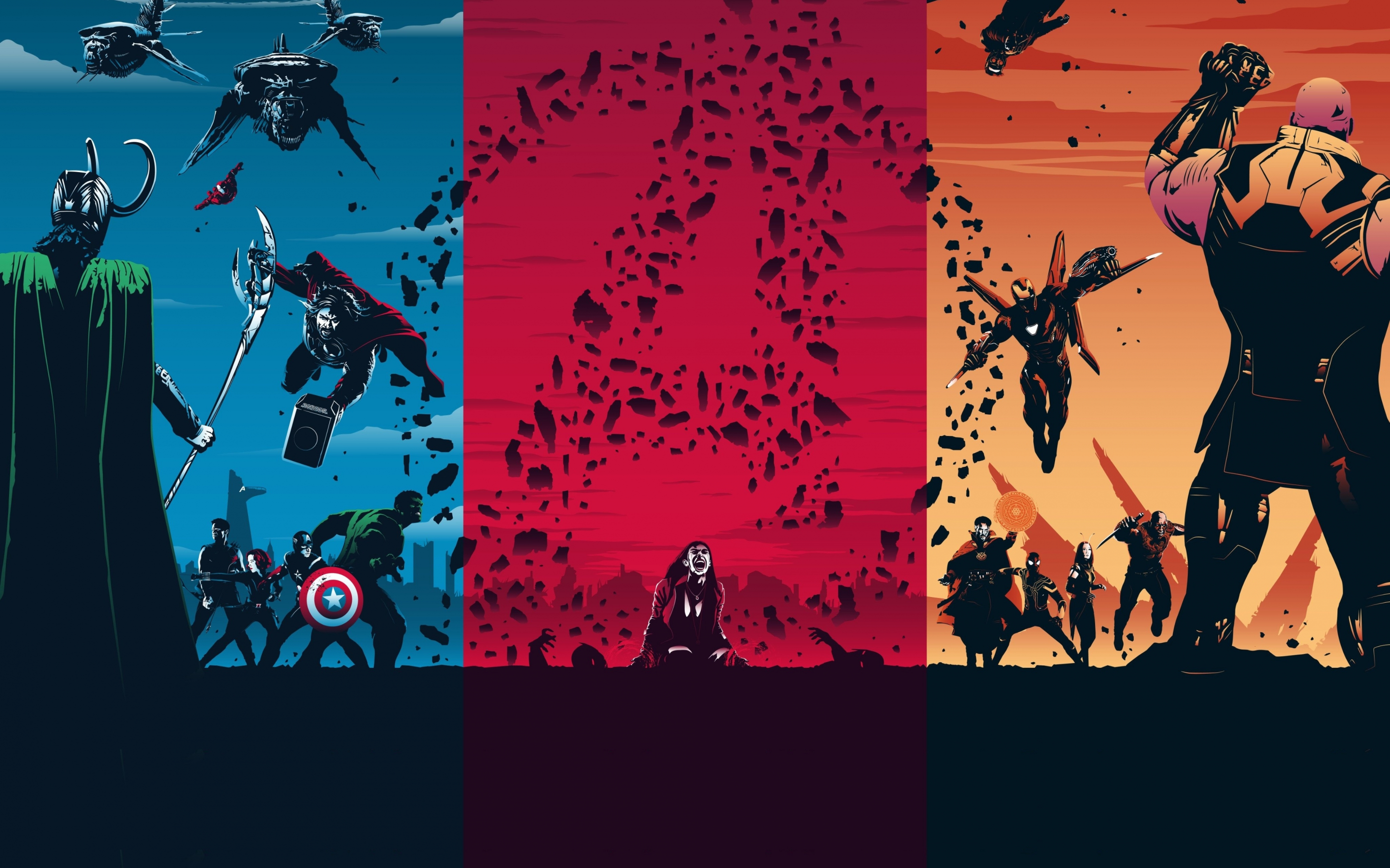 Avengers Trilogy, superhero, movie, fan art, 2880x1800 wallpaper
