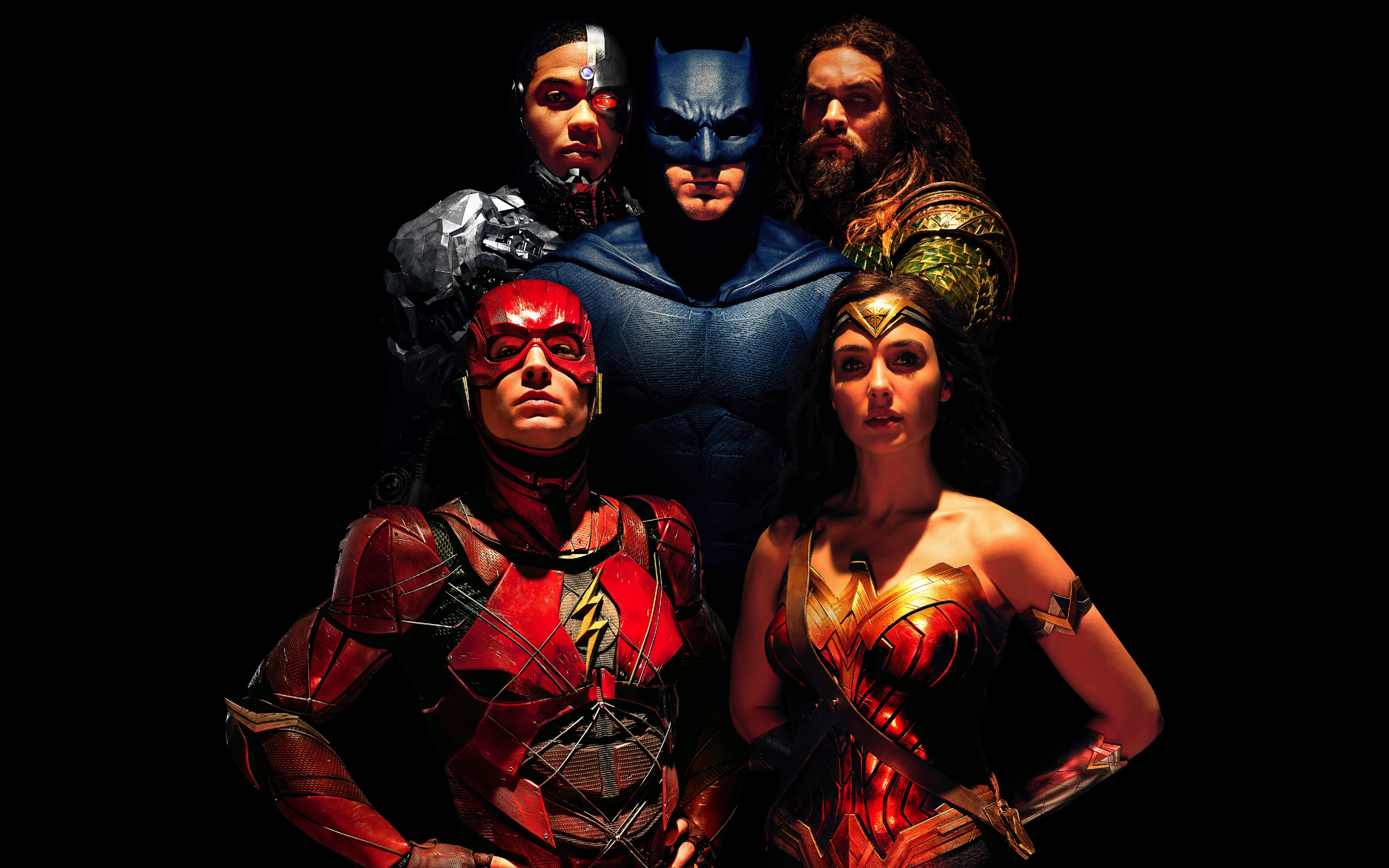 Justice league, team, batman, wonder woman, flash, movie, 2017, 2880x1800 wallpaper