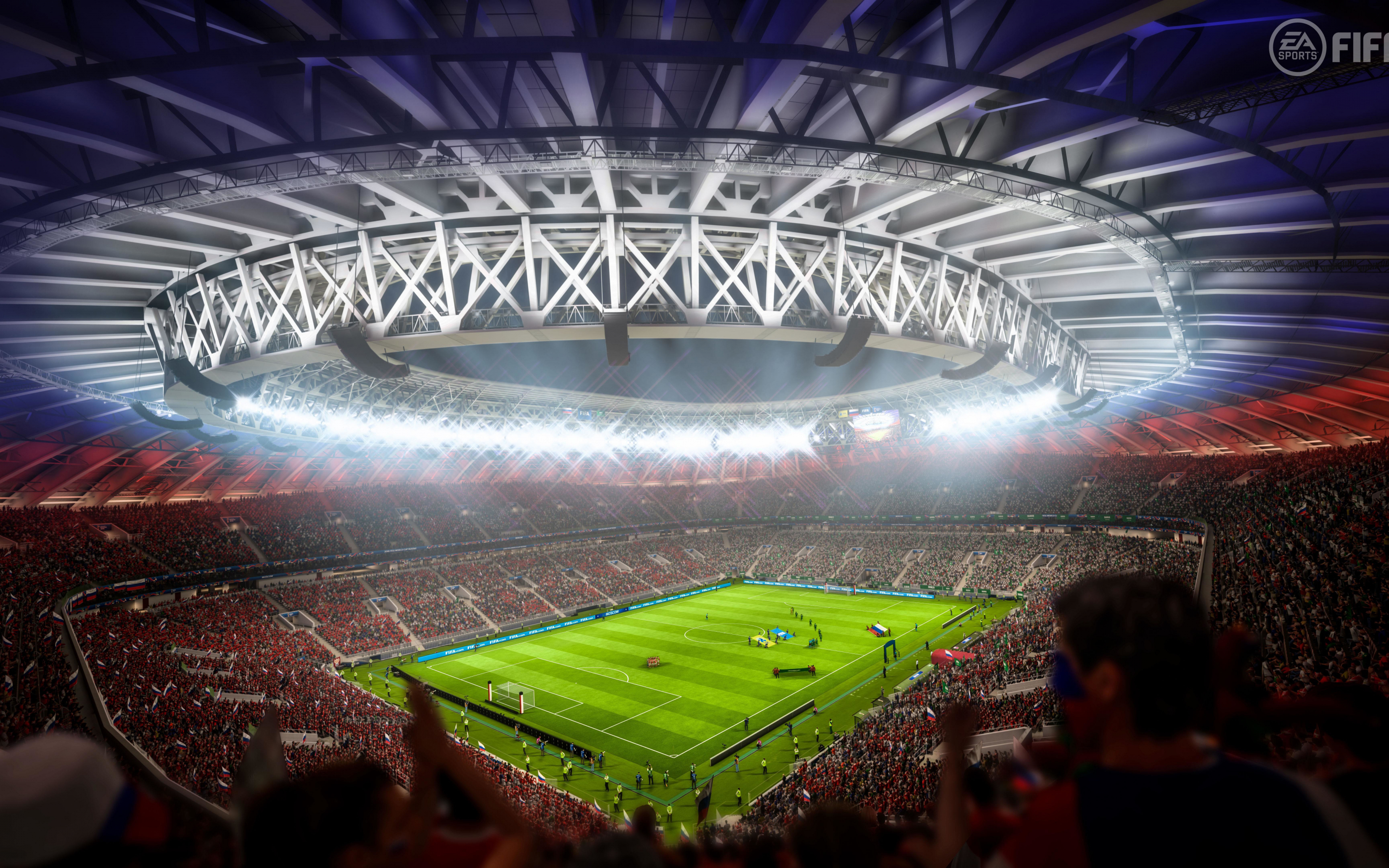 FIFA 18, stadium, video game, 2017, 2880x1800 wallpaper