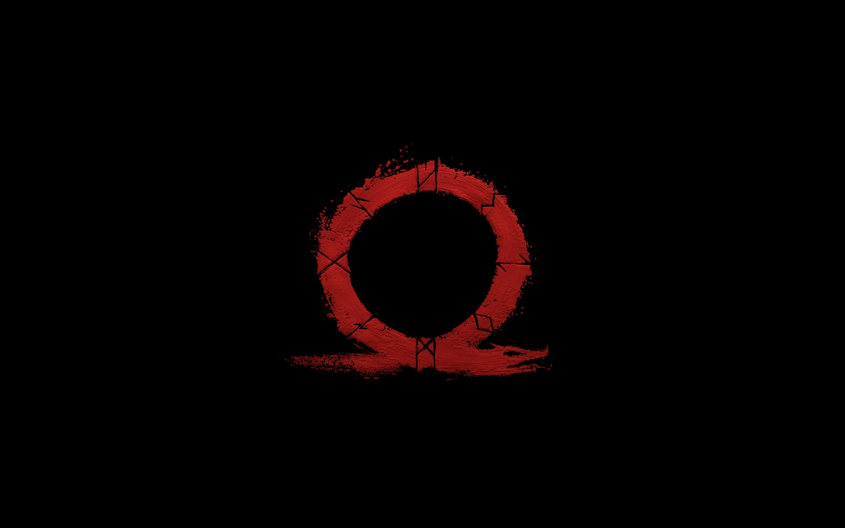 God of war, omega, logo, video game, minimal, 2880x1800 wallpaper