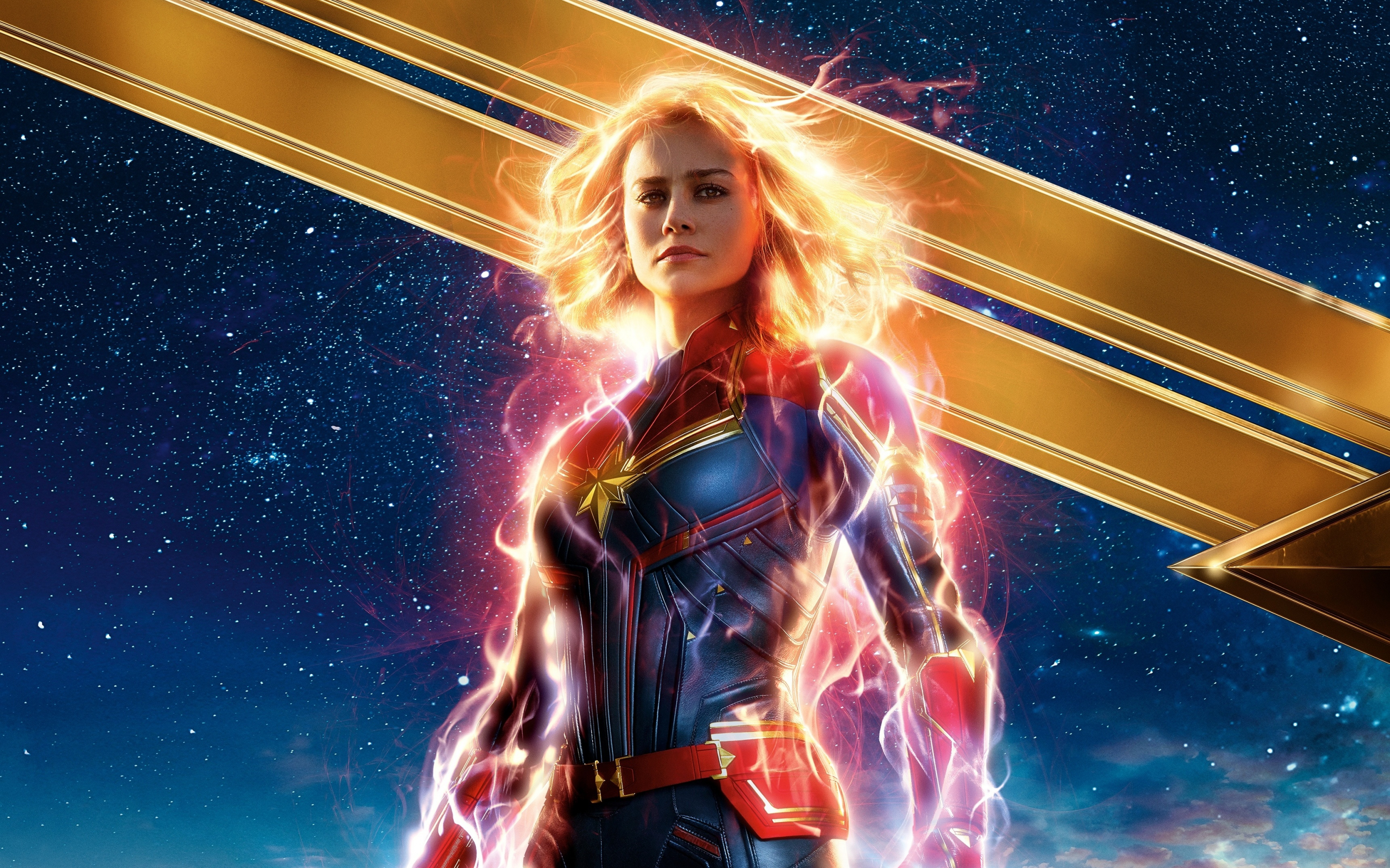 Captain Marvel, 2019 movie, celebrity, blonde, Brie Larson, 2880x1800 wallpaper