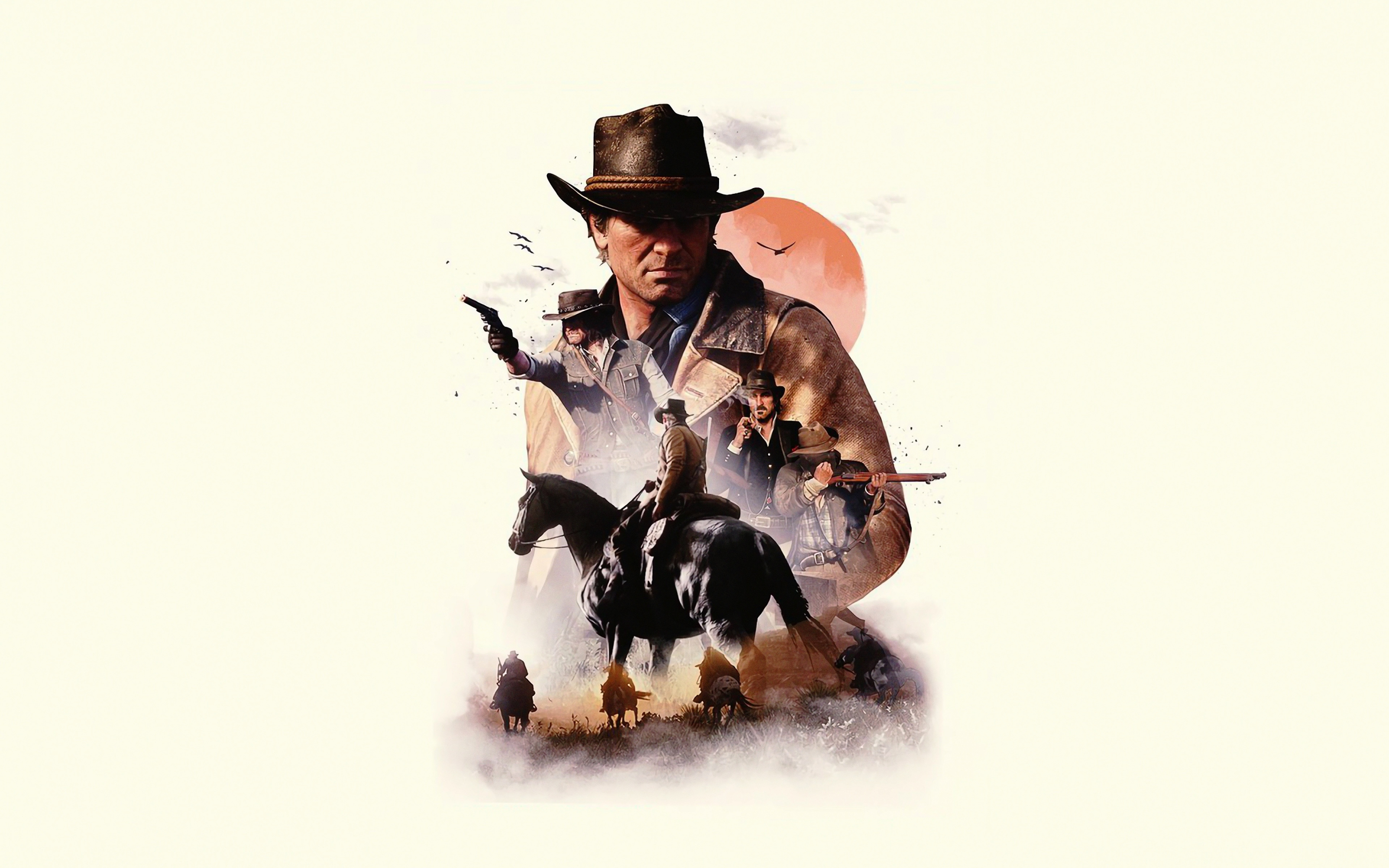 Video game, poster, Red Dead Redemption 2, minimal, 2880x1800 wallpaper