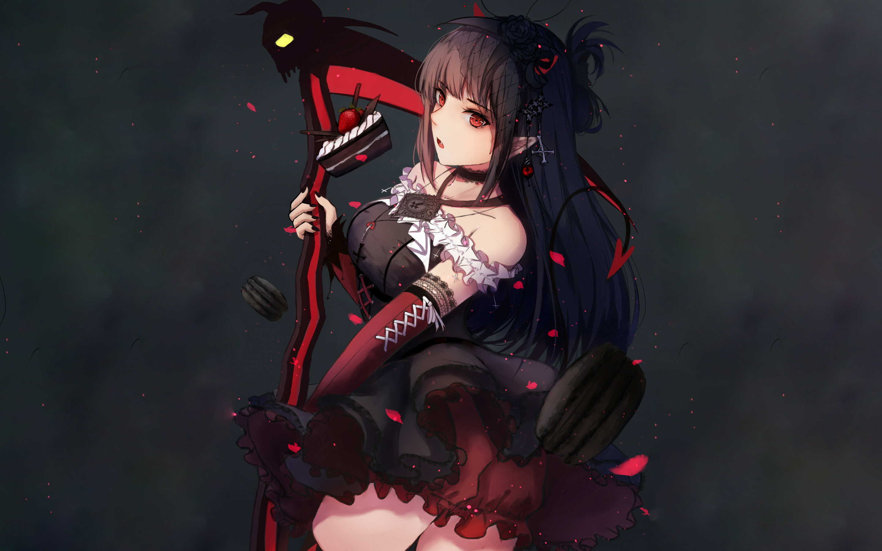 Dark, anime girl, ruby rose, 2880x1800 wallpaper