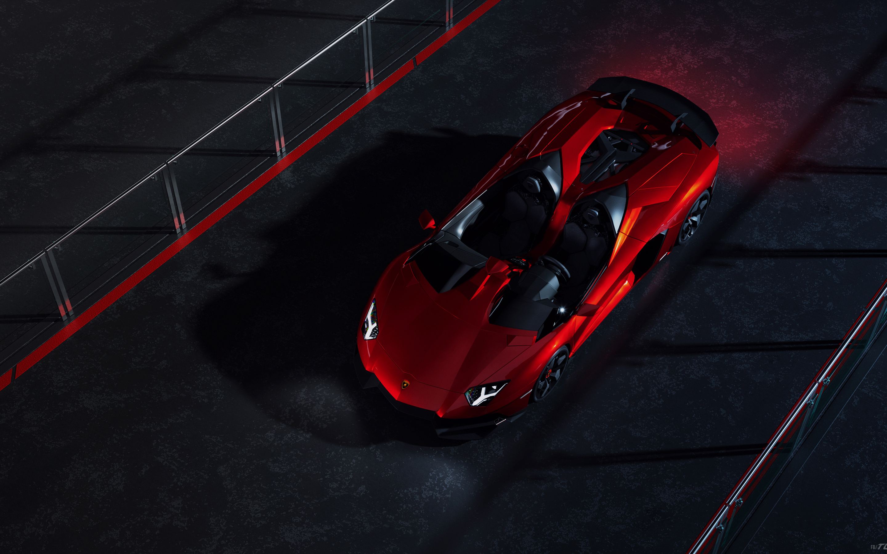 Lamborghini Aventador R, red sports car, fan art, 2880x1800 wallpaper