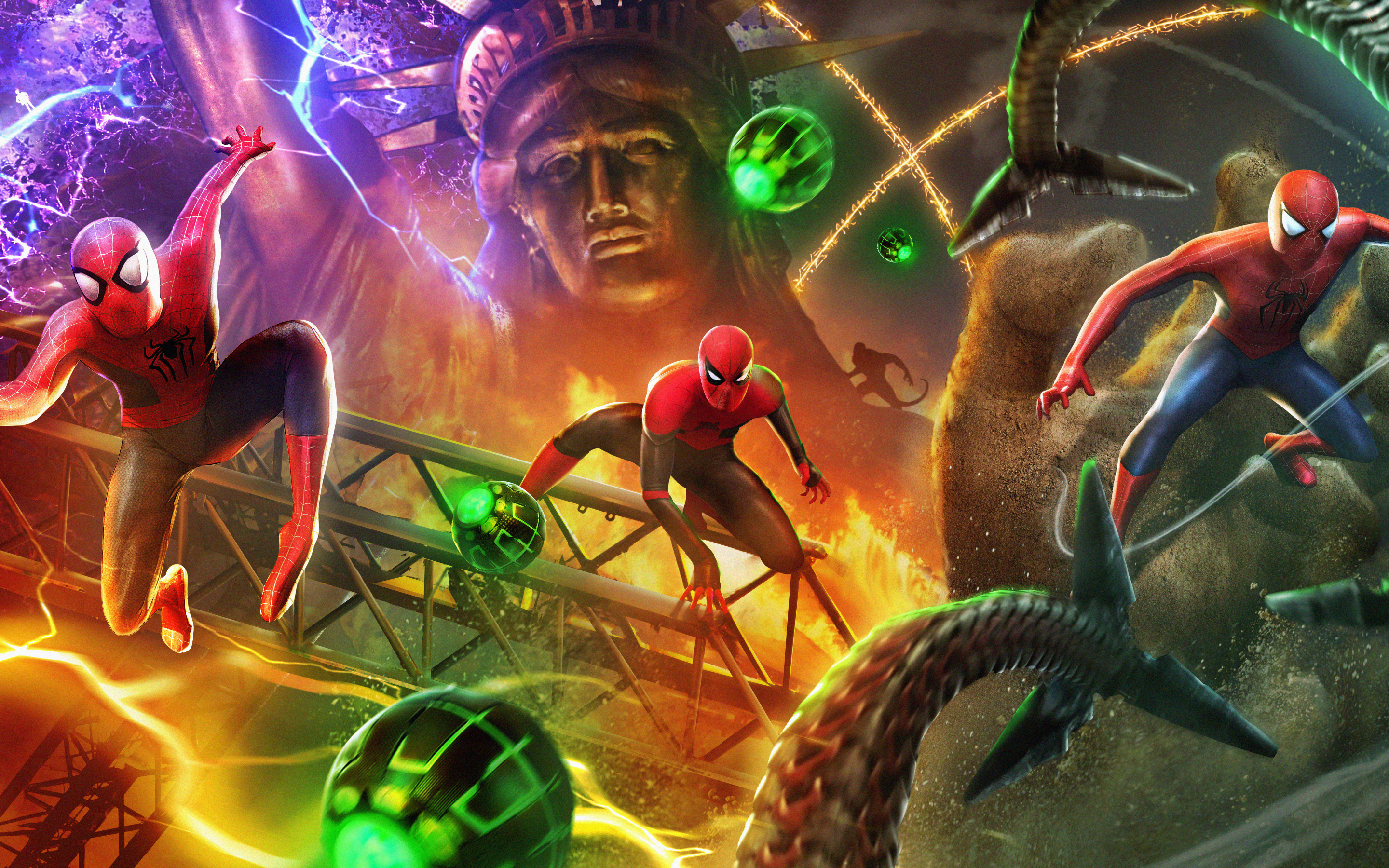 Spider-Man: No Way Home, movie poster, all spider-men, 2022, 2880x1800 wallpaper