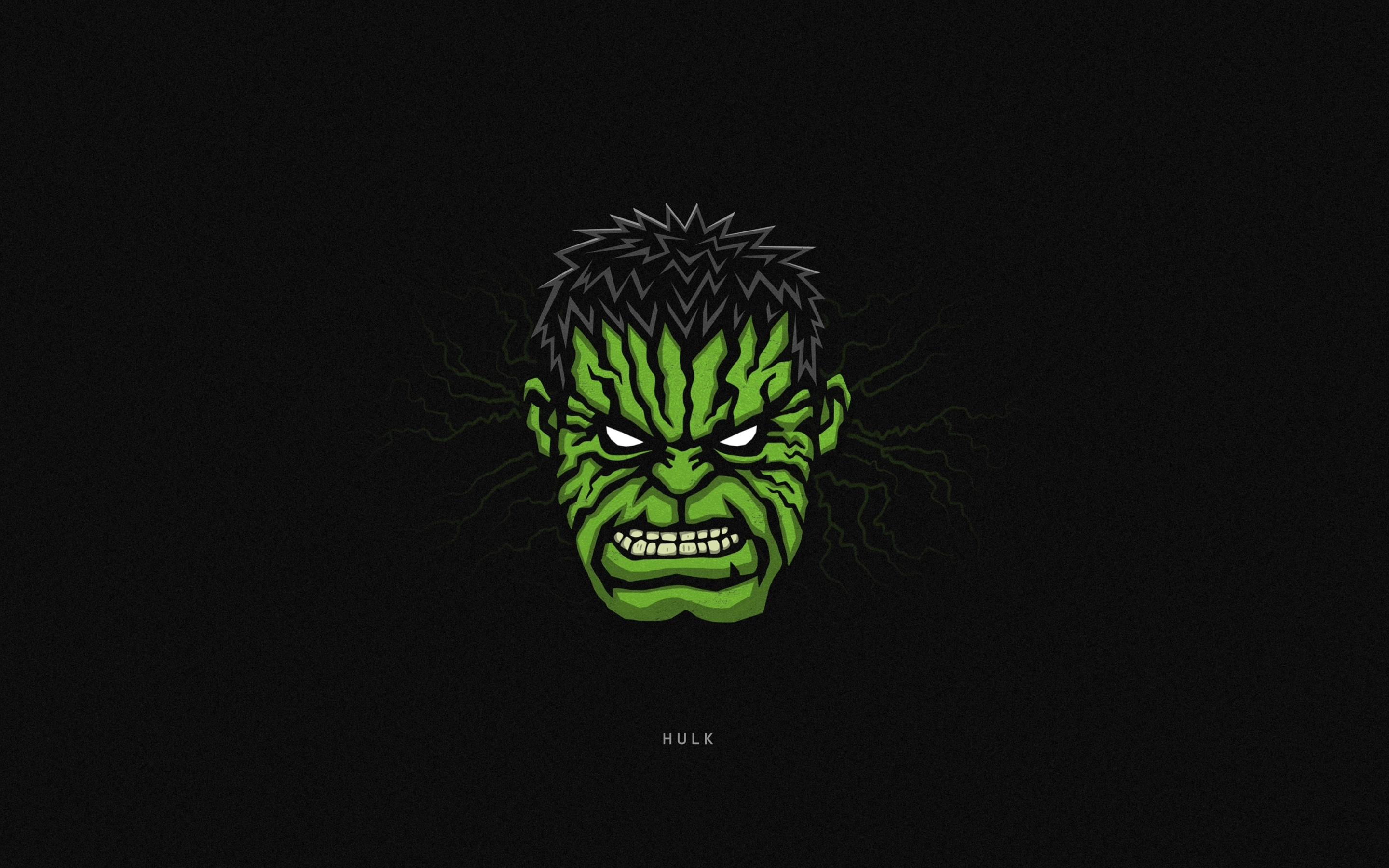 Angry Hulk face, superhero, angry man, 2880x1800 wallpaper