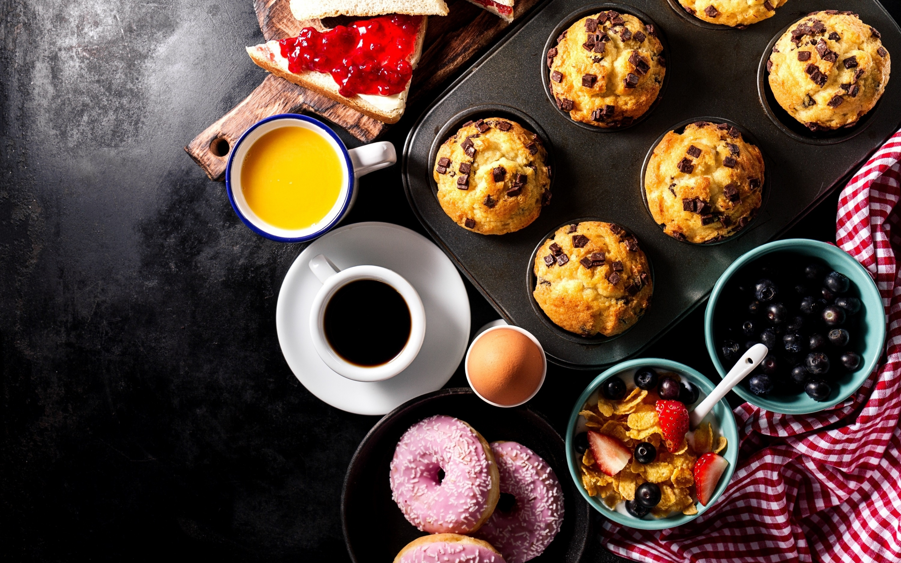 Baking, breakfast, food, fruits, cake, 2880x1800 wallpaper