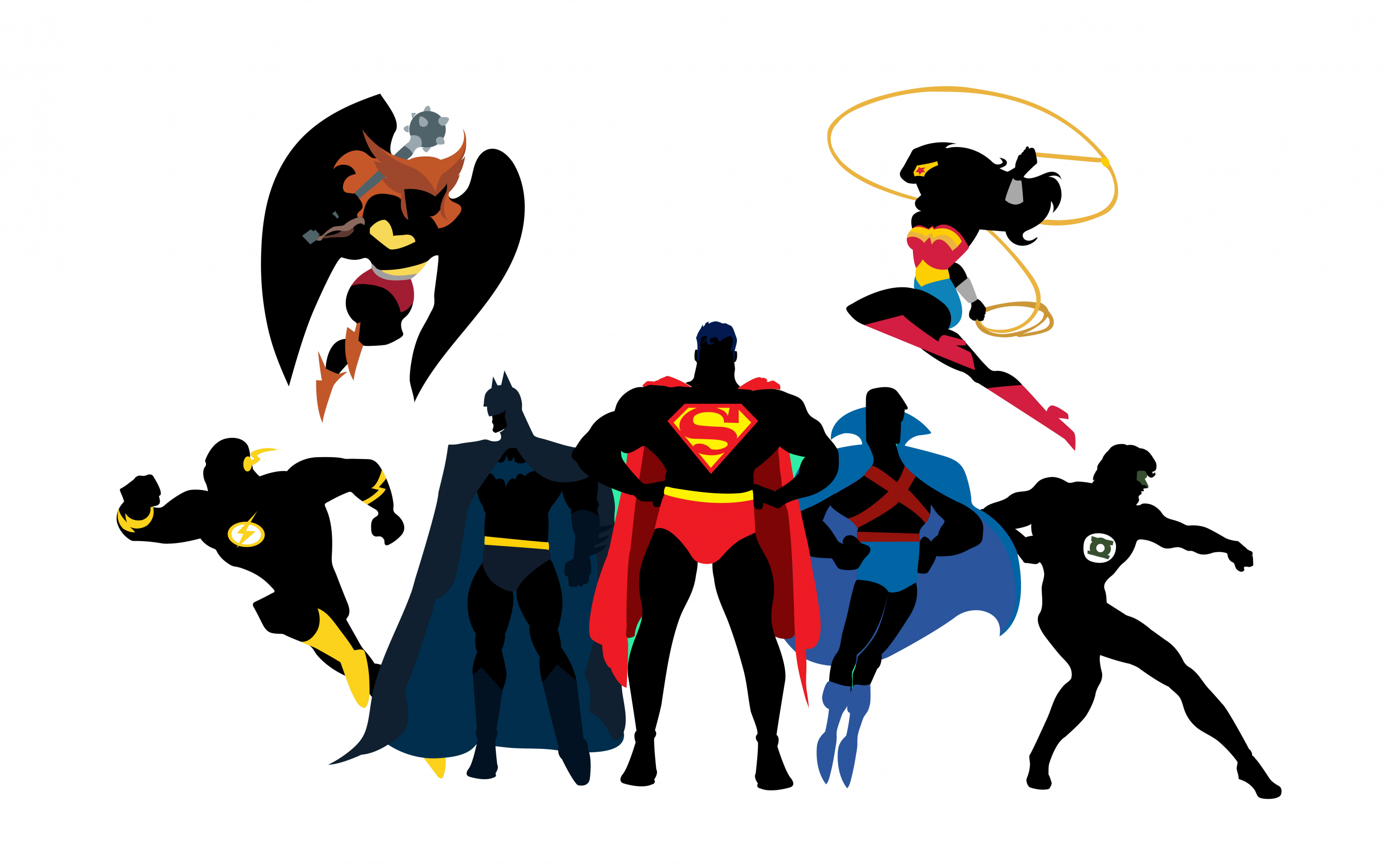 DC superheroes, artwork, 2880x1800 wallpaper