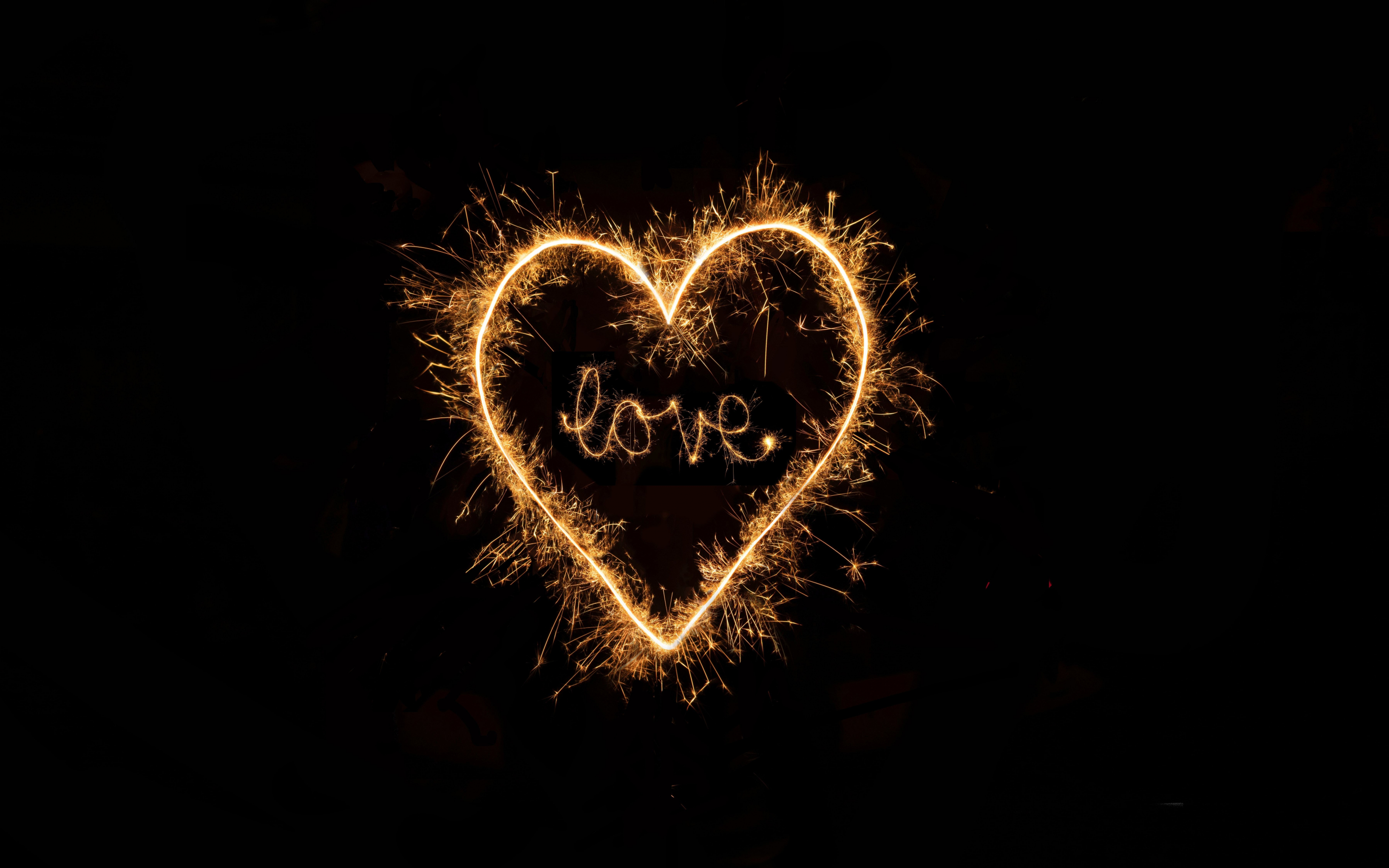 Love, fireworks, minimal, 2880x1800 wallpaper