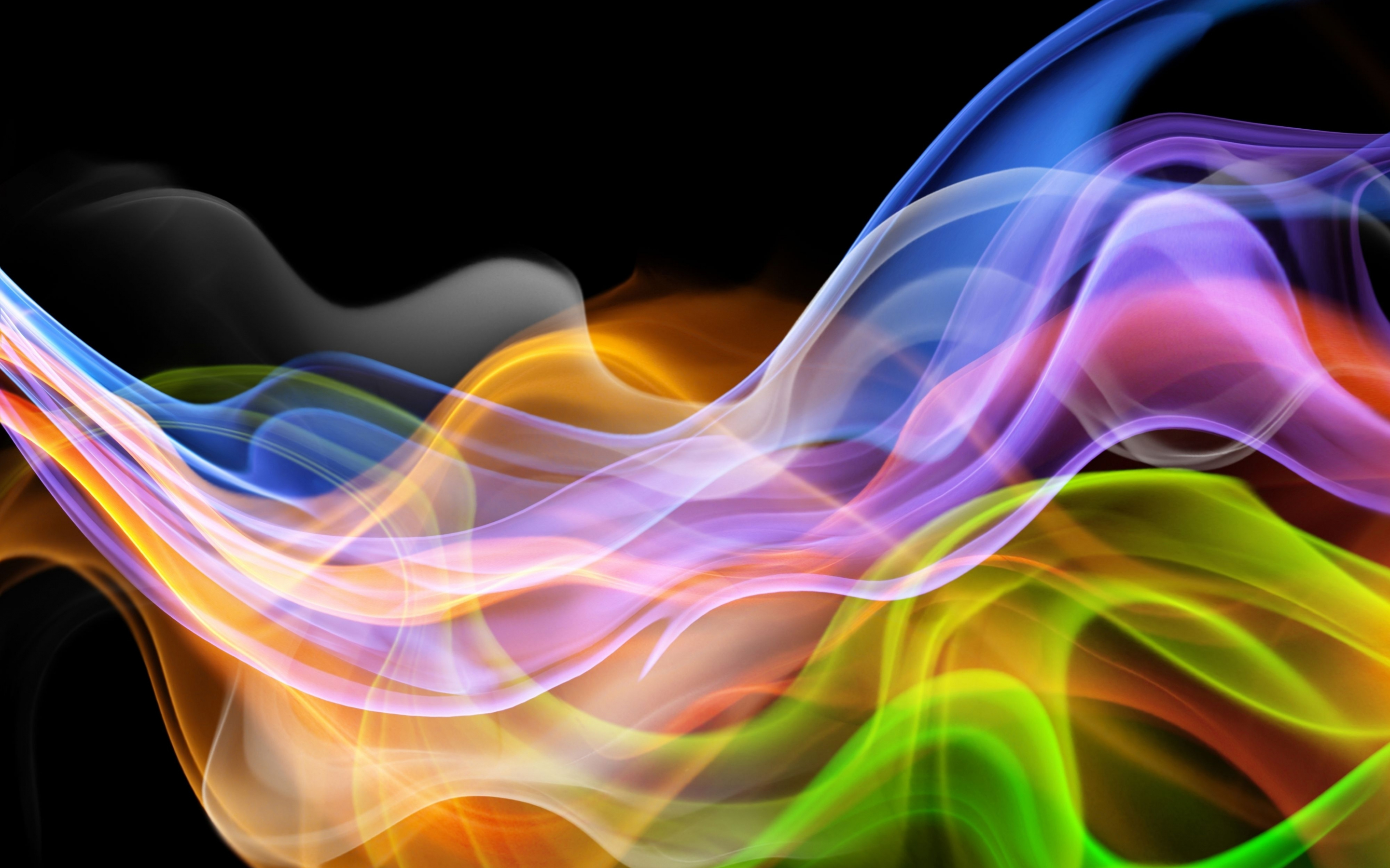 Colorful smoke, waves, abstraction, 2880x1800 wallpaper