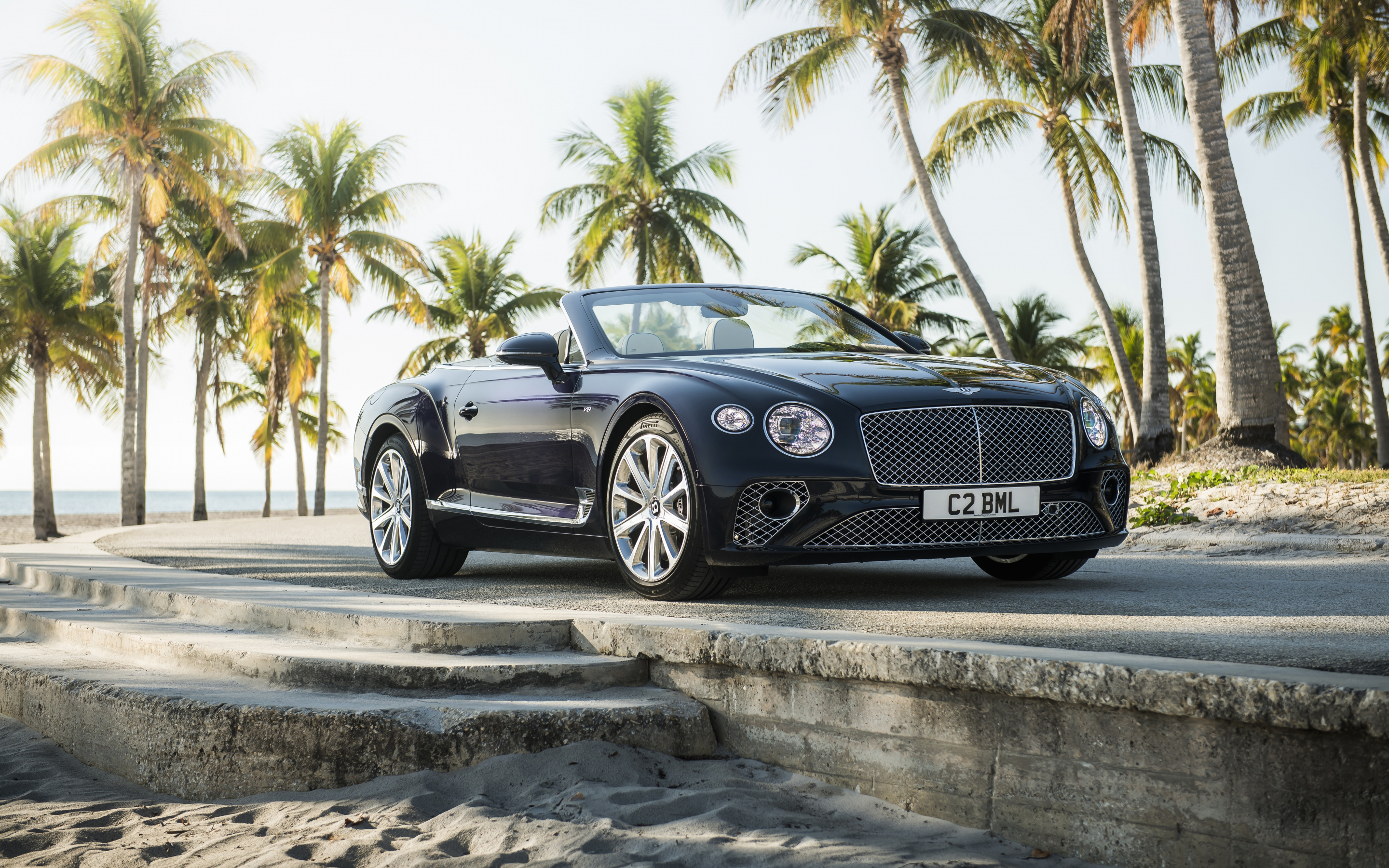 Luxury car, Bentley Continental GT, black car, off-road, 2880x1800 wallpaper