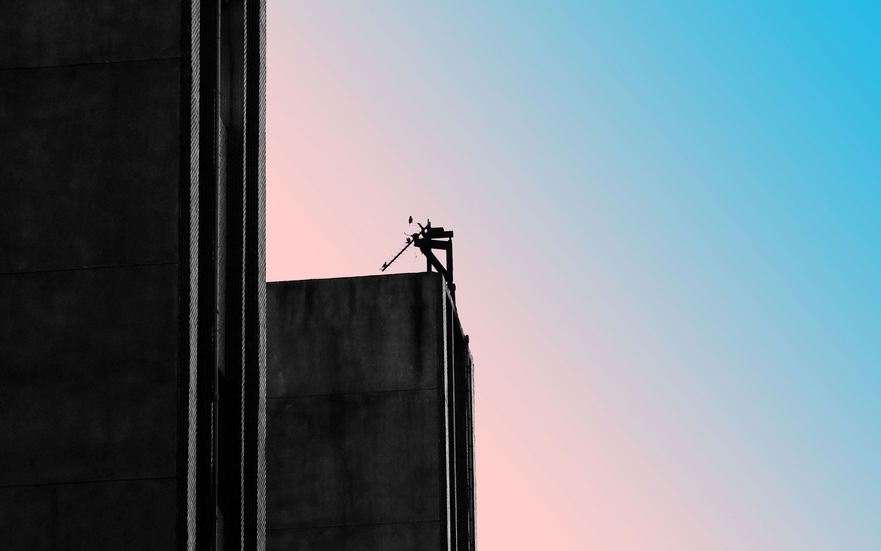 Buildings' edge, gradient, sky, 2880x1800 wallpaper