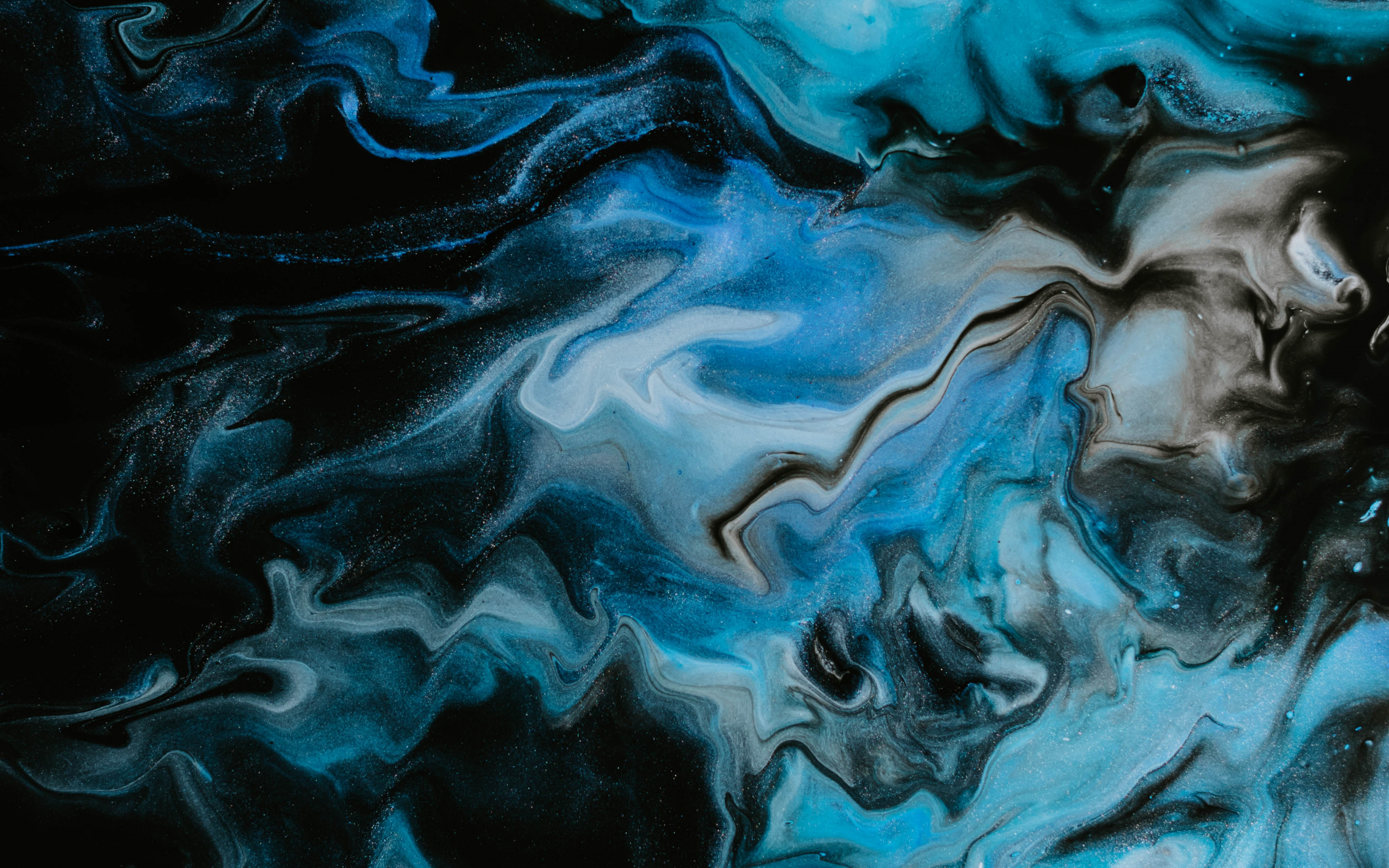 Stains, paint, acrylic dark-blue, 2880x1800 wallpaper