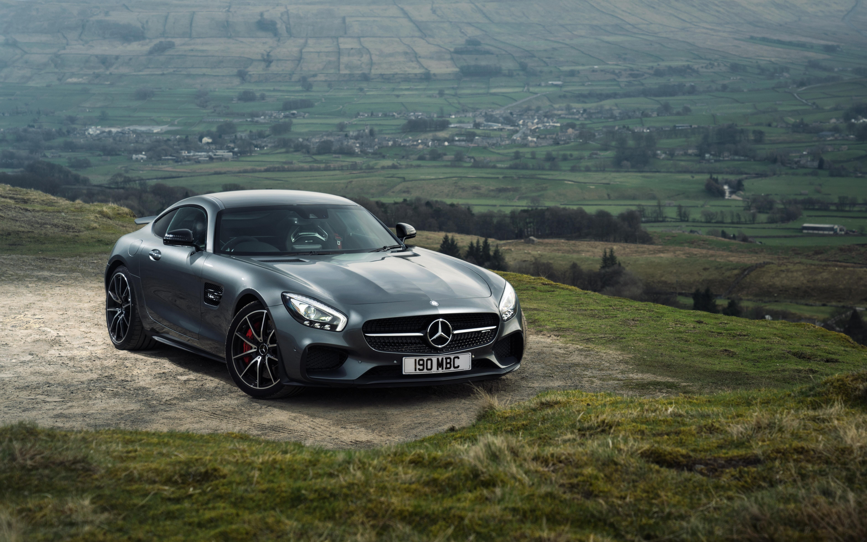 Grey, sports car, Mercedes-AMG GT, 2880x1800 wallpaper