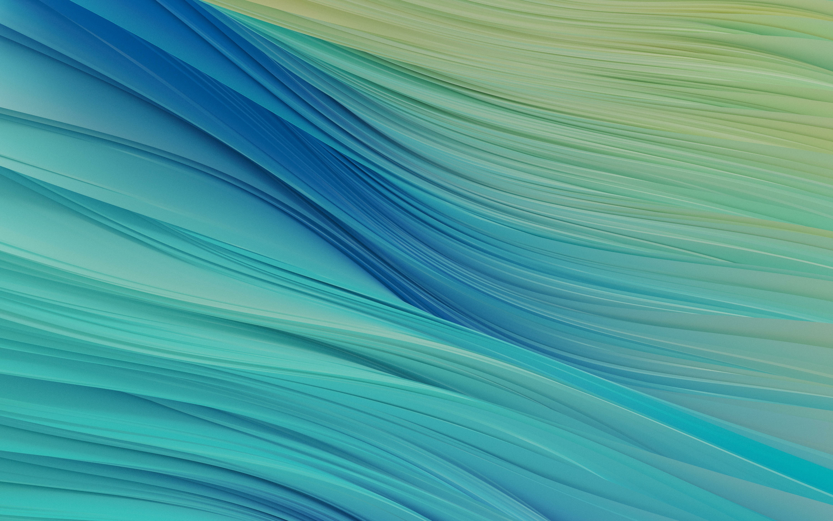 Blue-green gradient, threads, art, 2880x1800 wallpaper