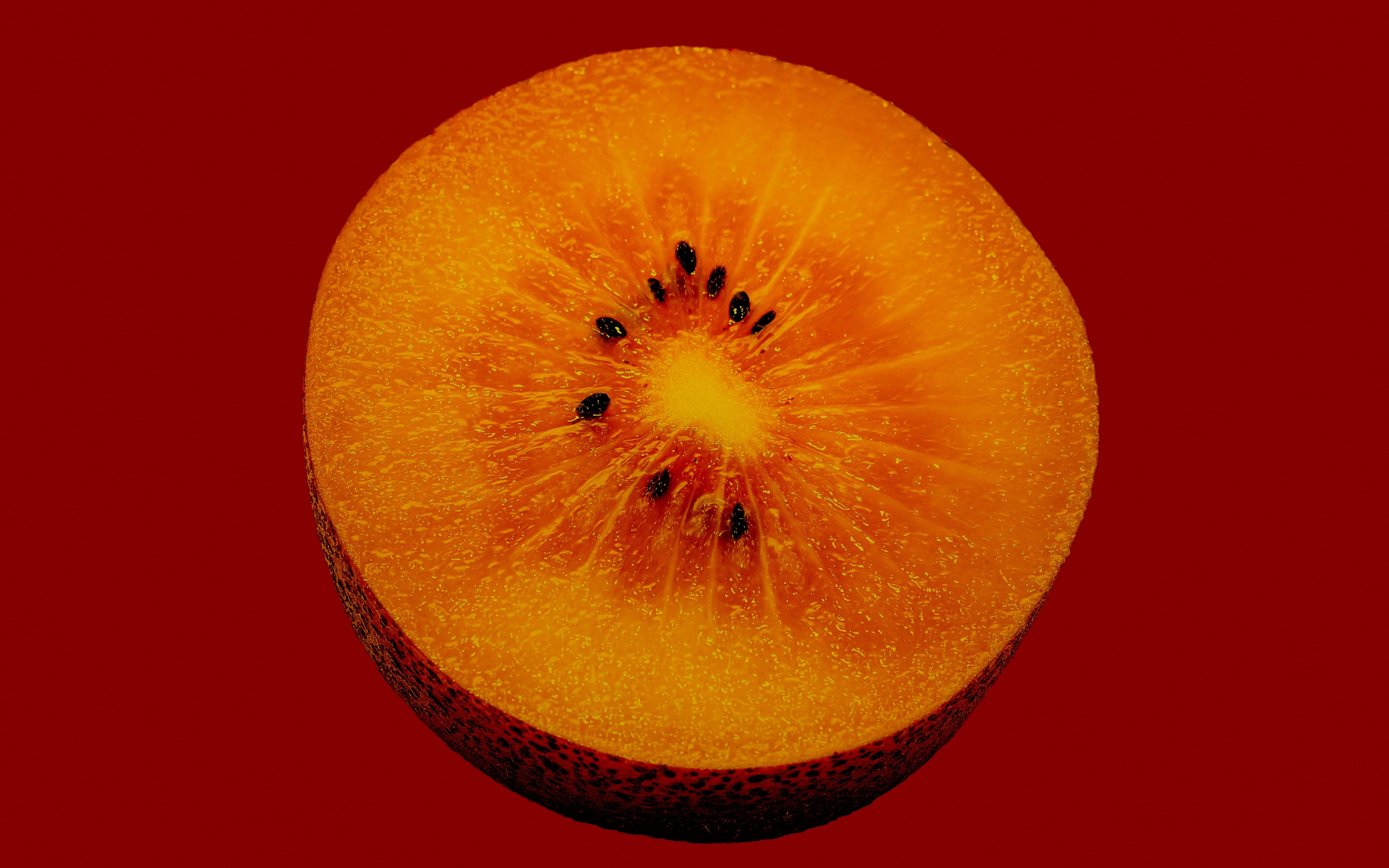 Orange fruit, close up, slice, 2880x1800 wallpaper