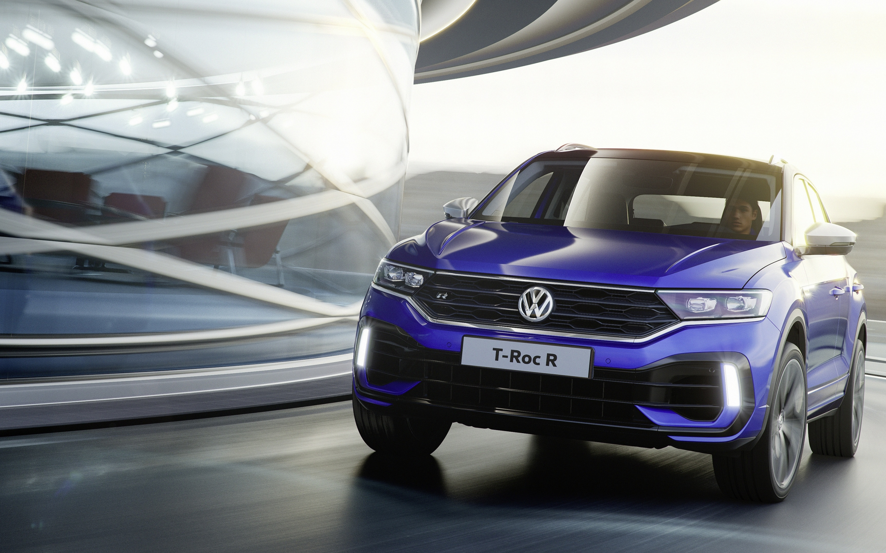 Blue car, Volkswagen T-Roc, 2880x1800 wallpaper