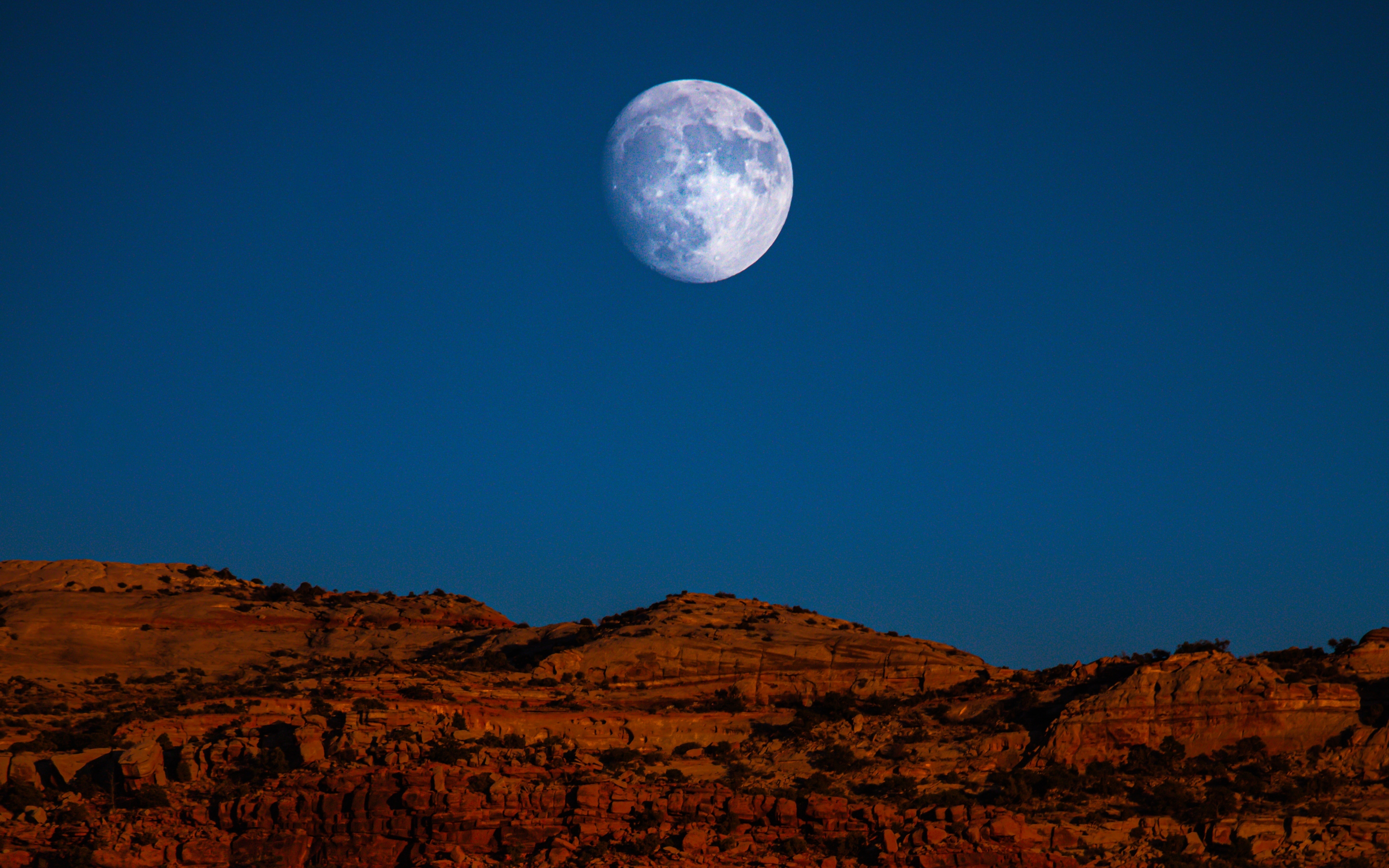 Full moon, night, nature, 2880x1800 wallpaper