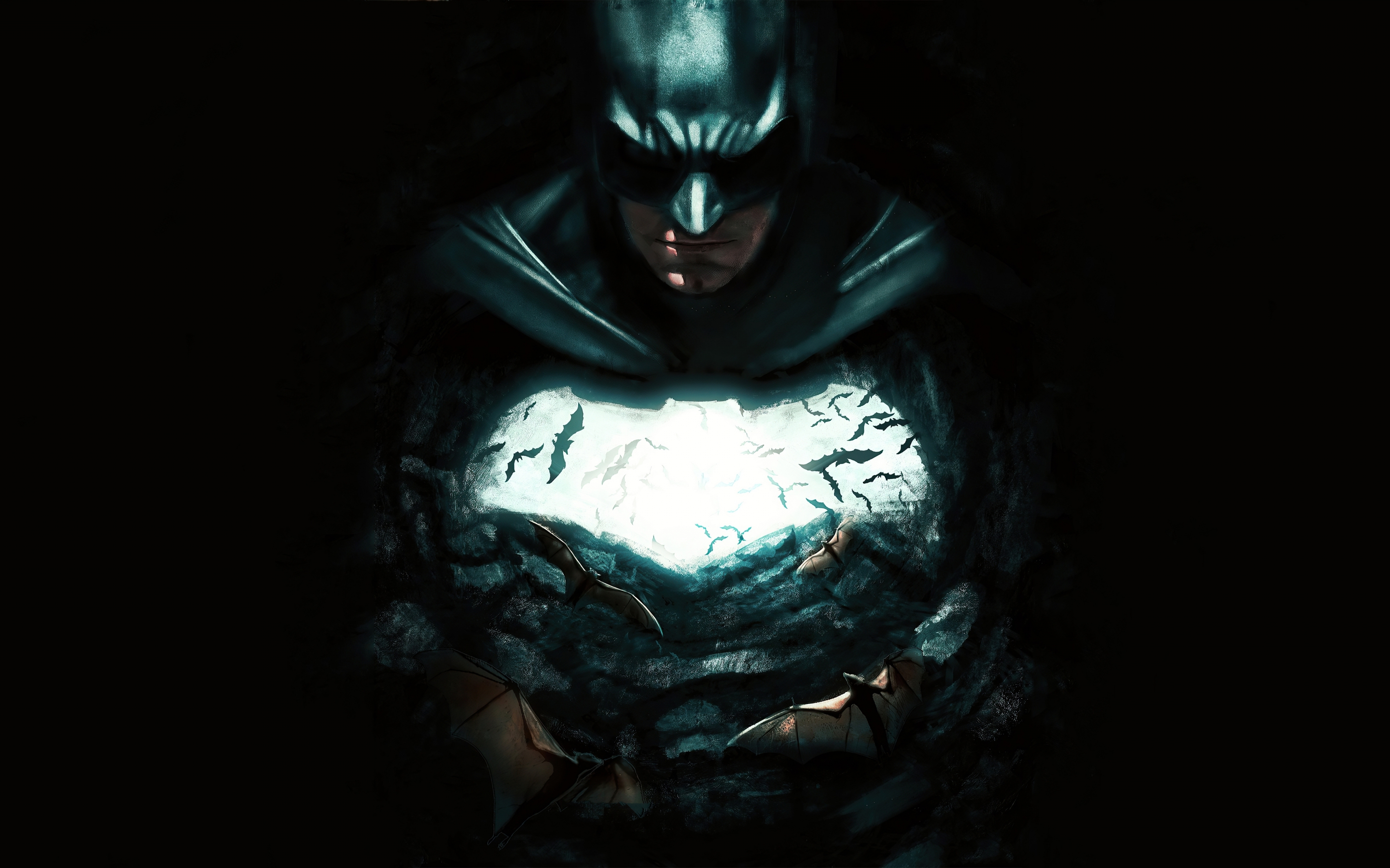 Batman, dark, bat cave, 2020 art, 2880x1800 wallpaper