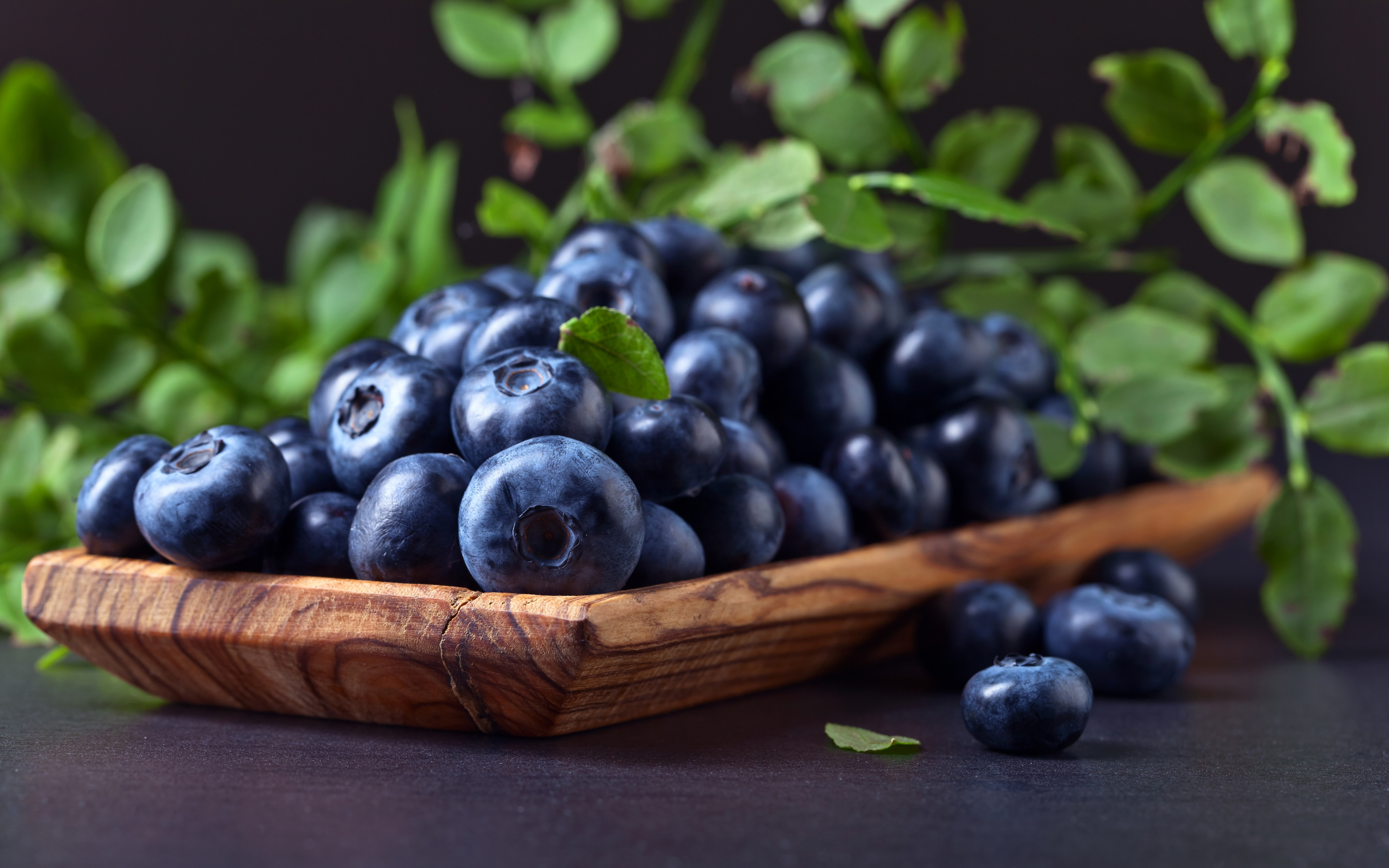 Kitchen, leaves, blueberries, fruits, 2880x1800 wallpaper