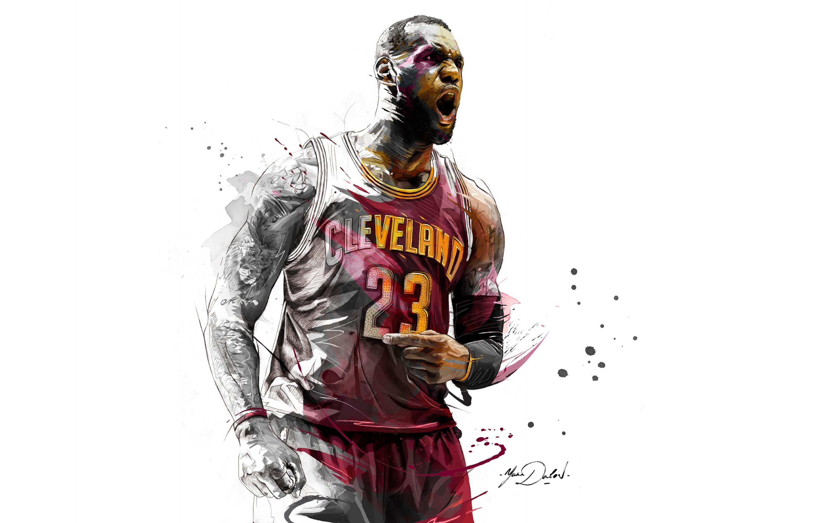 Lebron James, basketball player, artwork, 2880x1800 wallpaper