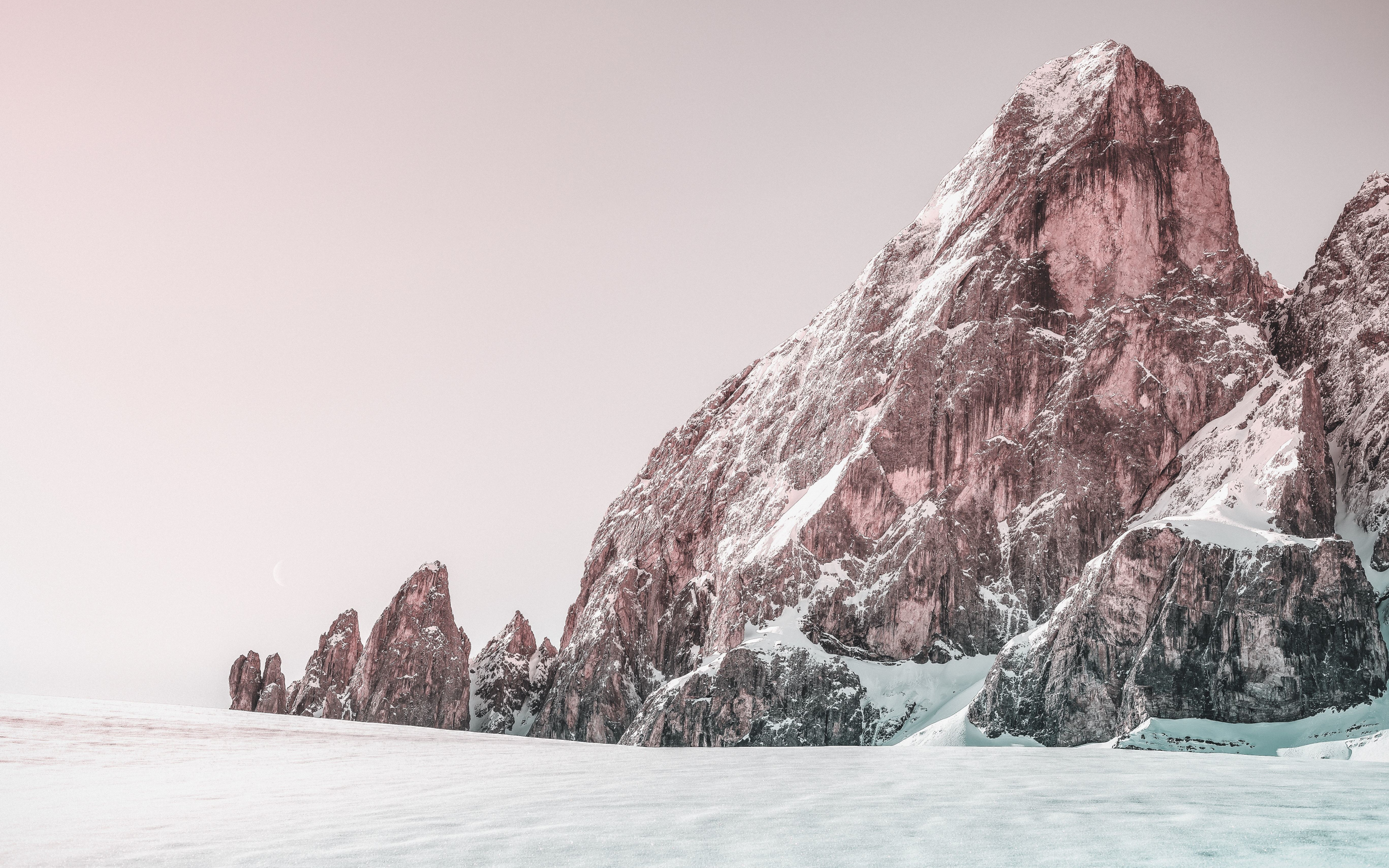 Nature, winter, rocky cliffs, 2880x1800 wallpaper