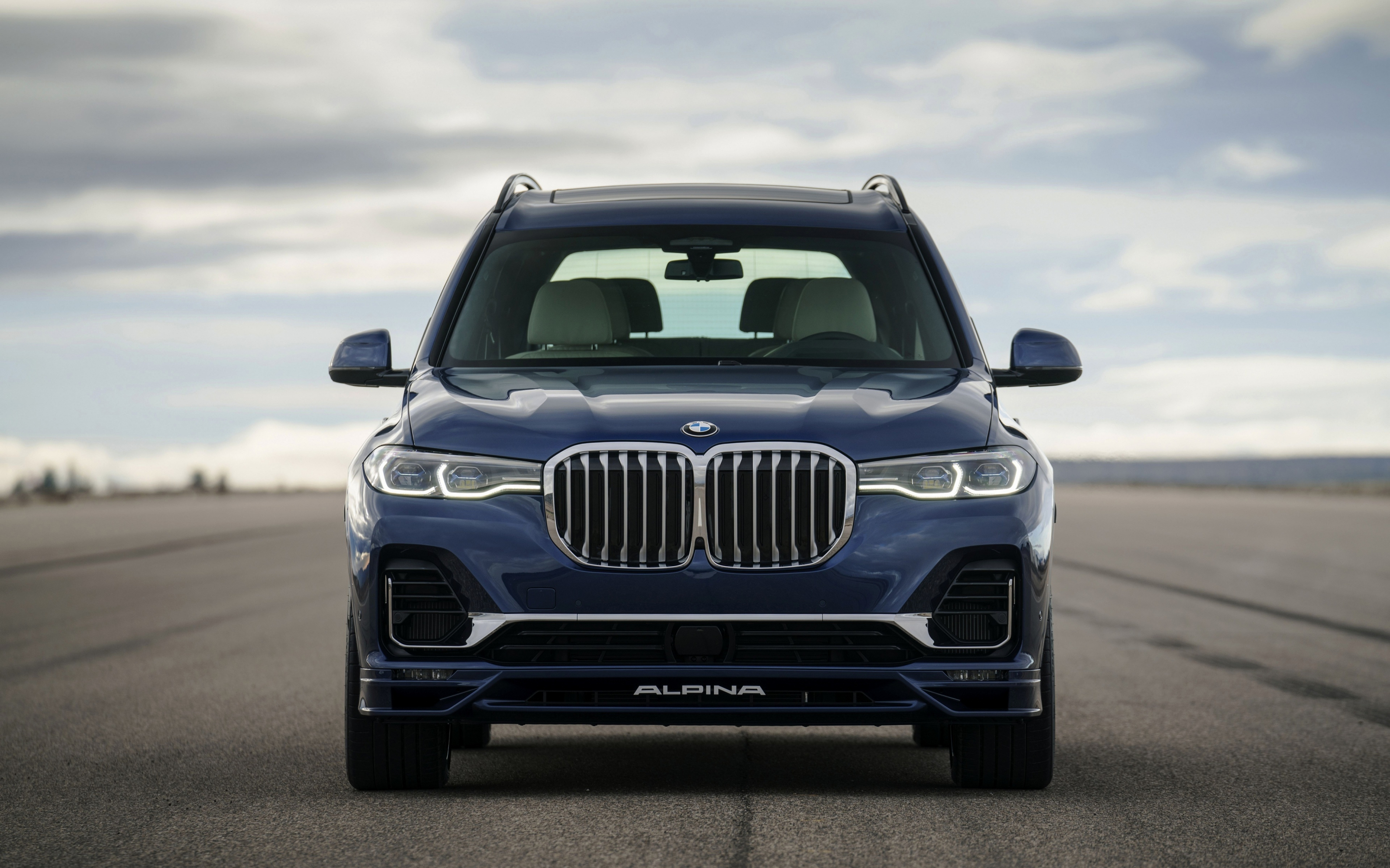 BMW X7, blue car, front-view, 2880x1800 wallpaper