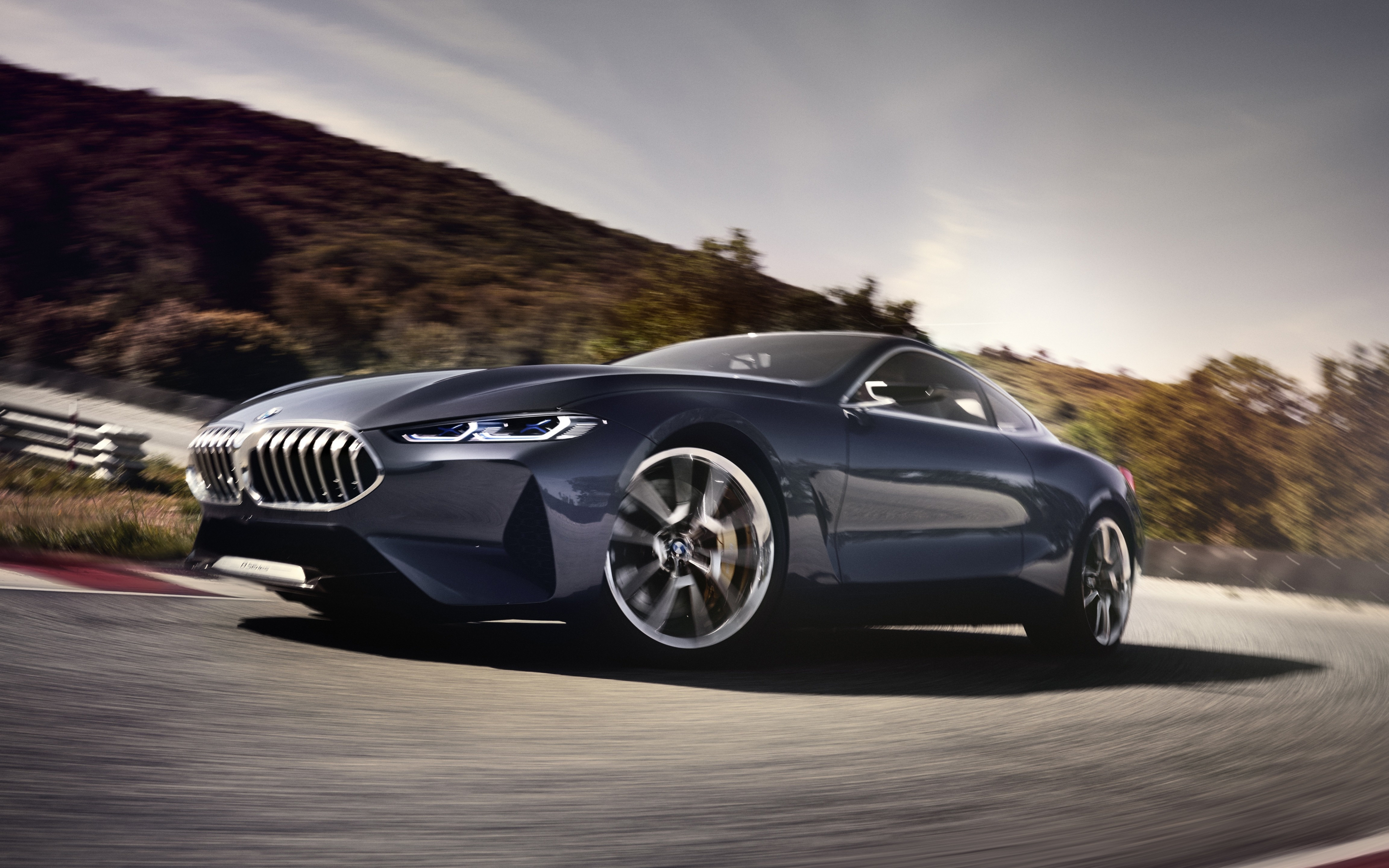 2018, on road, BMW concept 8 series, luxury car, 2880x1800 wallpaper