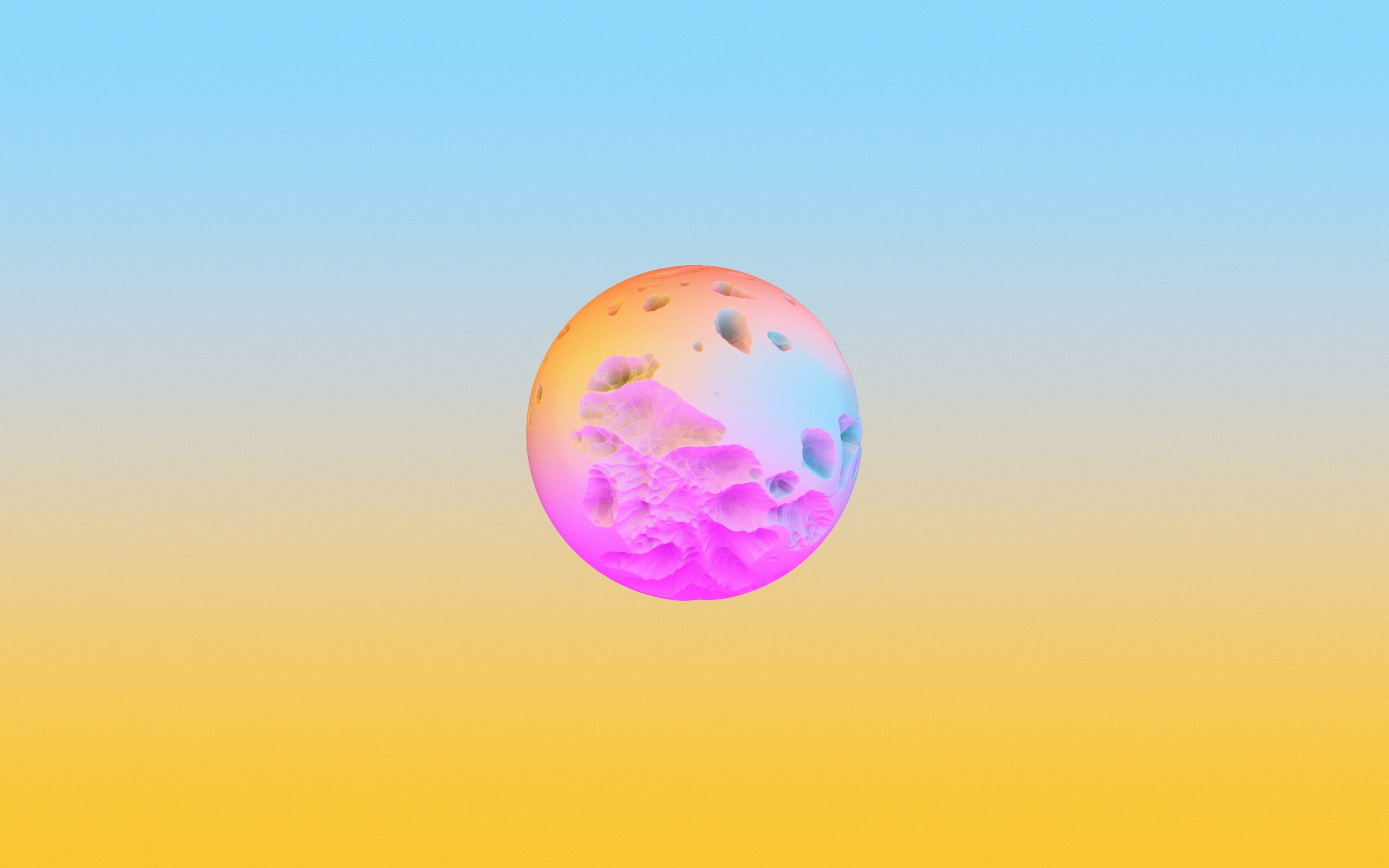 Colorful, broken sphere, ball, 2880x1800 wallpaper