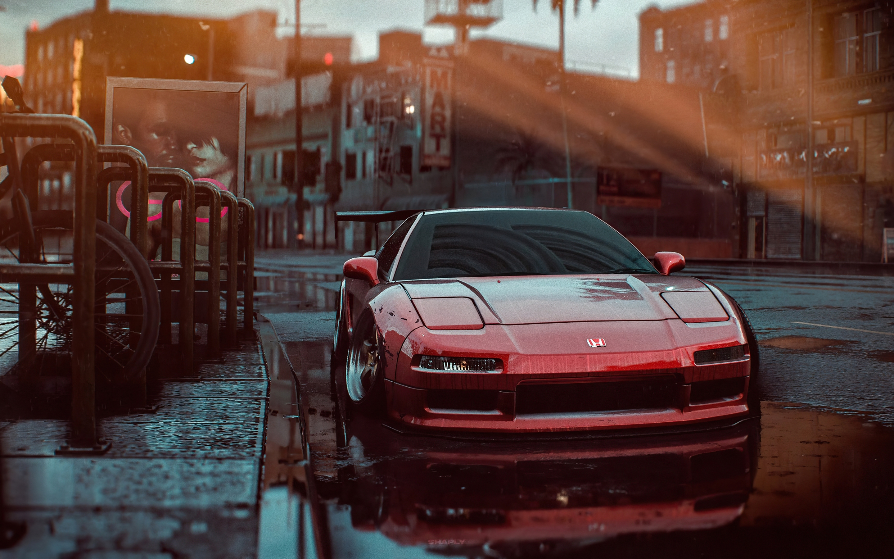 Red Honda NSX, Need for Speed, video game, 2880x1800 wallpaper