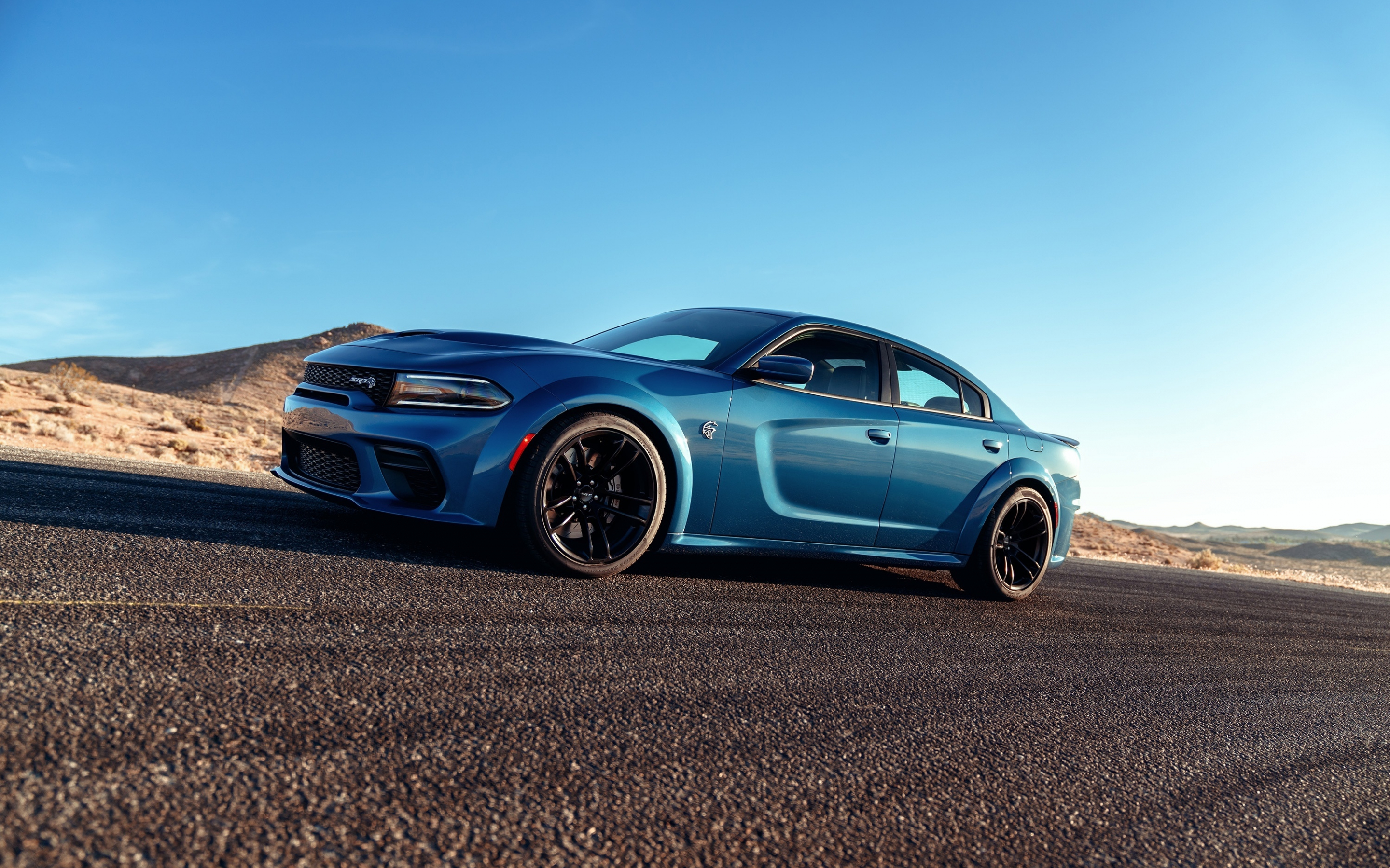 Blue car, Dodge Charger SRT Hellcat, 2019, 2880x1800 wallpaper
