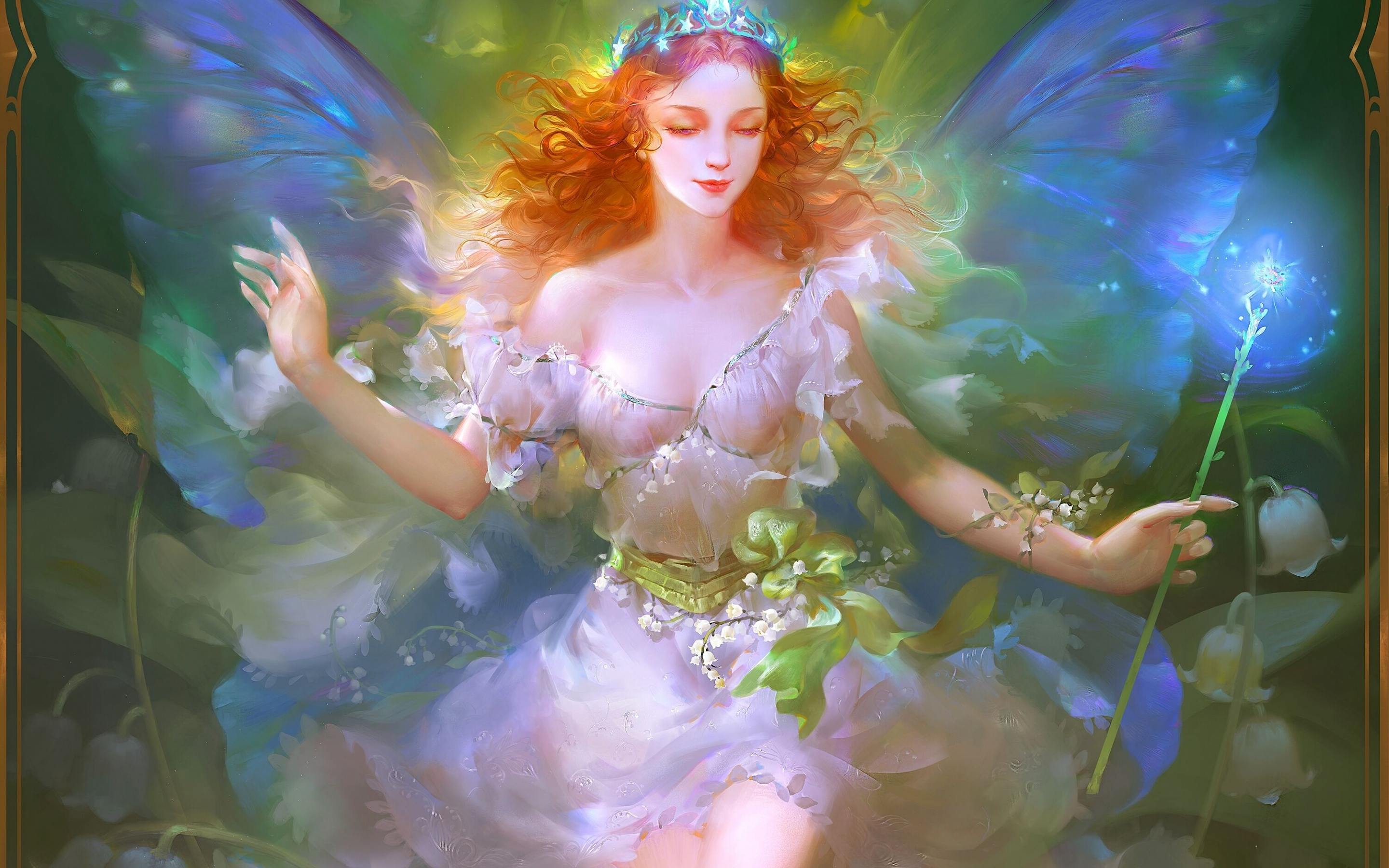 Beautiful, angel, fantasy, art, 2880x1800 wallpaper