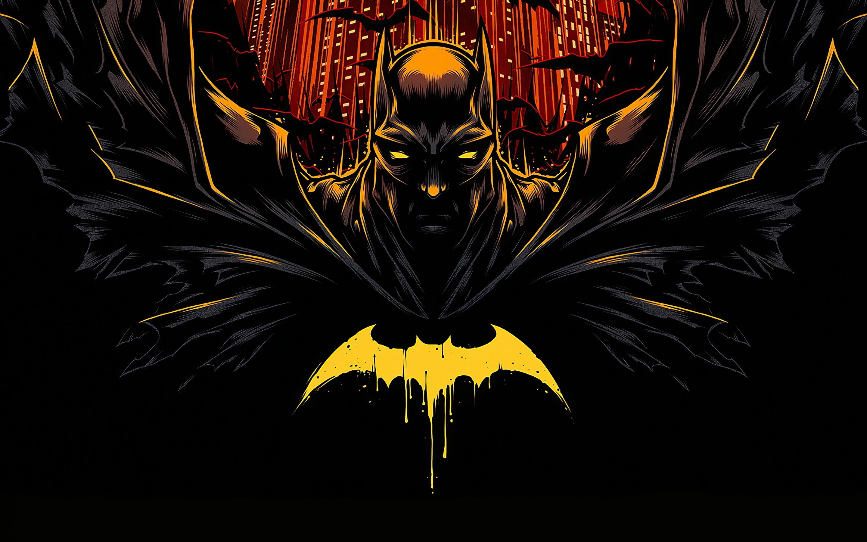 Game art, dark, Batman, 2880x1800 wallpaper