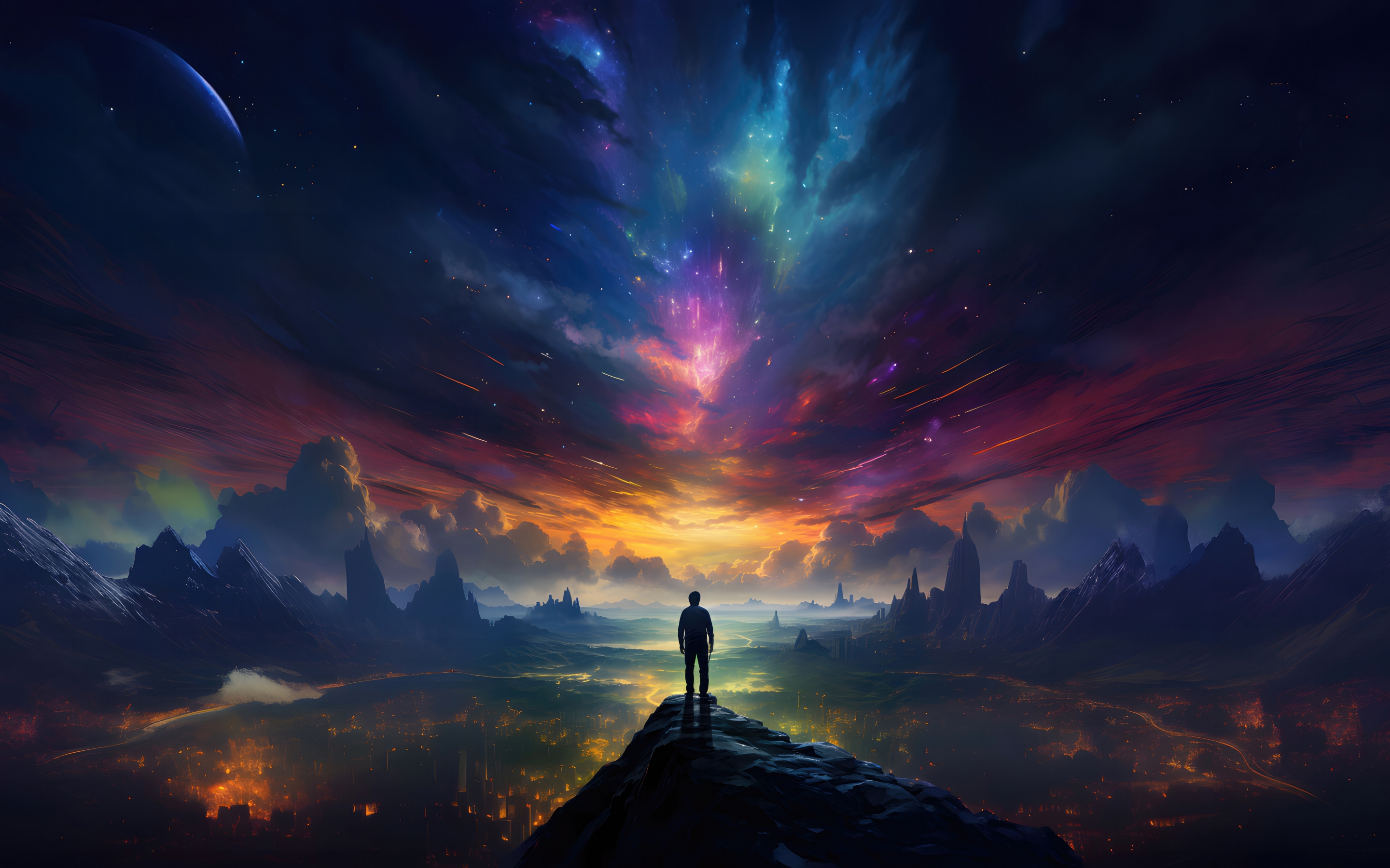 The Dreamy and colourful sky, fantasy, explorer, 2880x1800 wallpaper