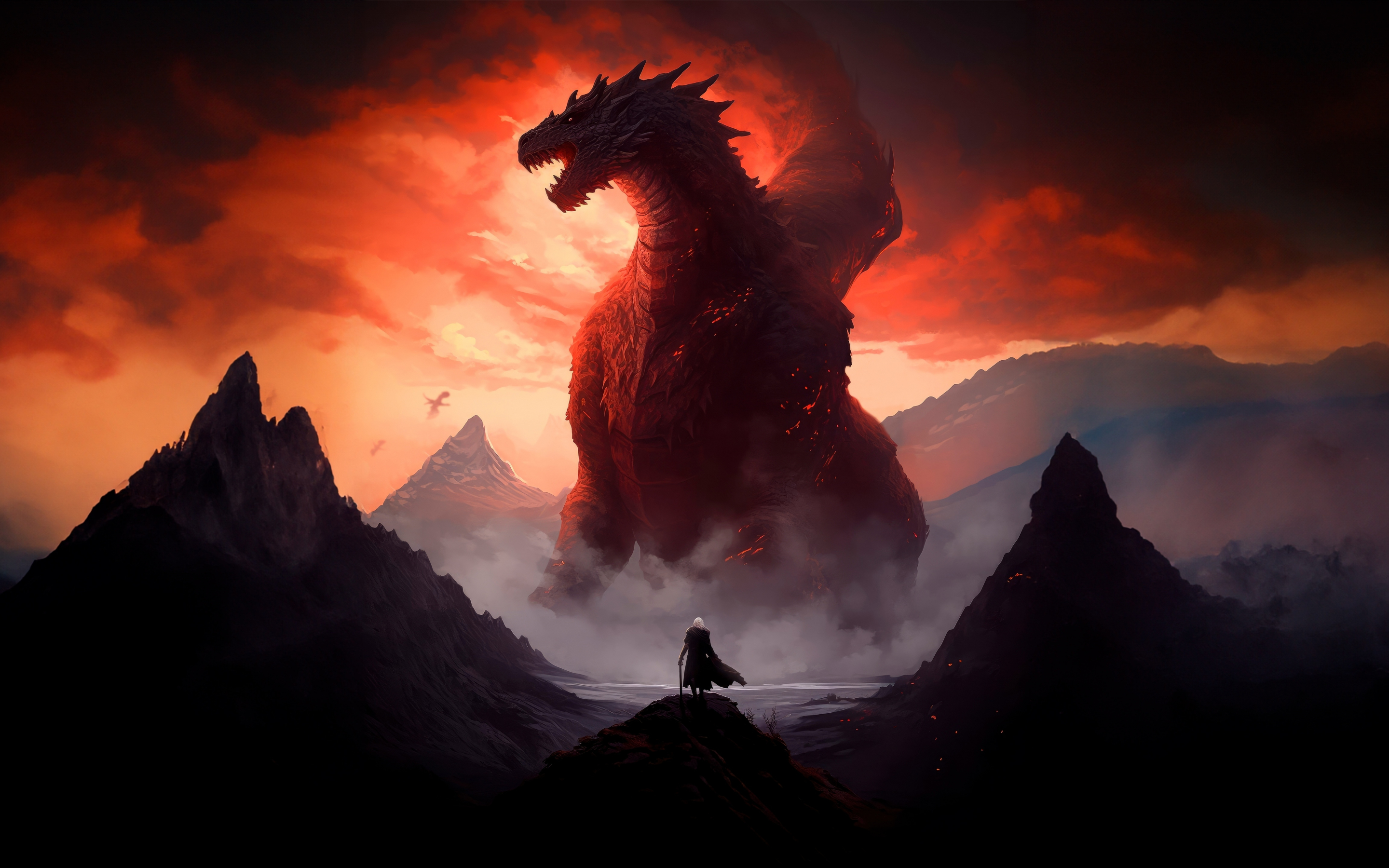 House of the Dragon, Dragon Rider, dark, 2880x1800 wallpaper