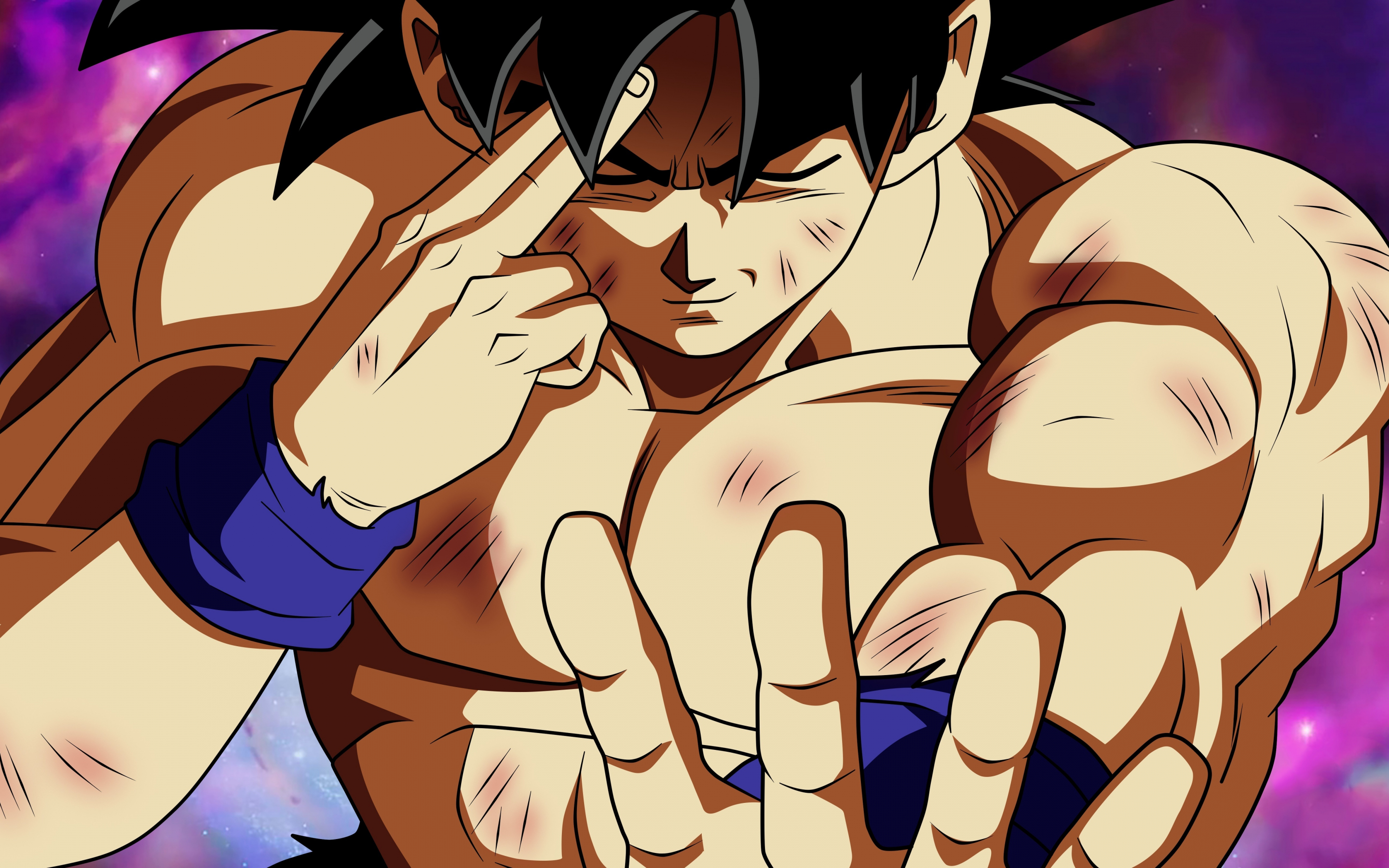 Goku, shirtless, anime, dragon ball, 2880x1800 wallpaper