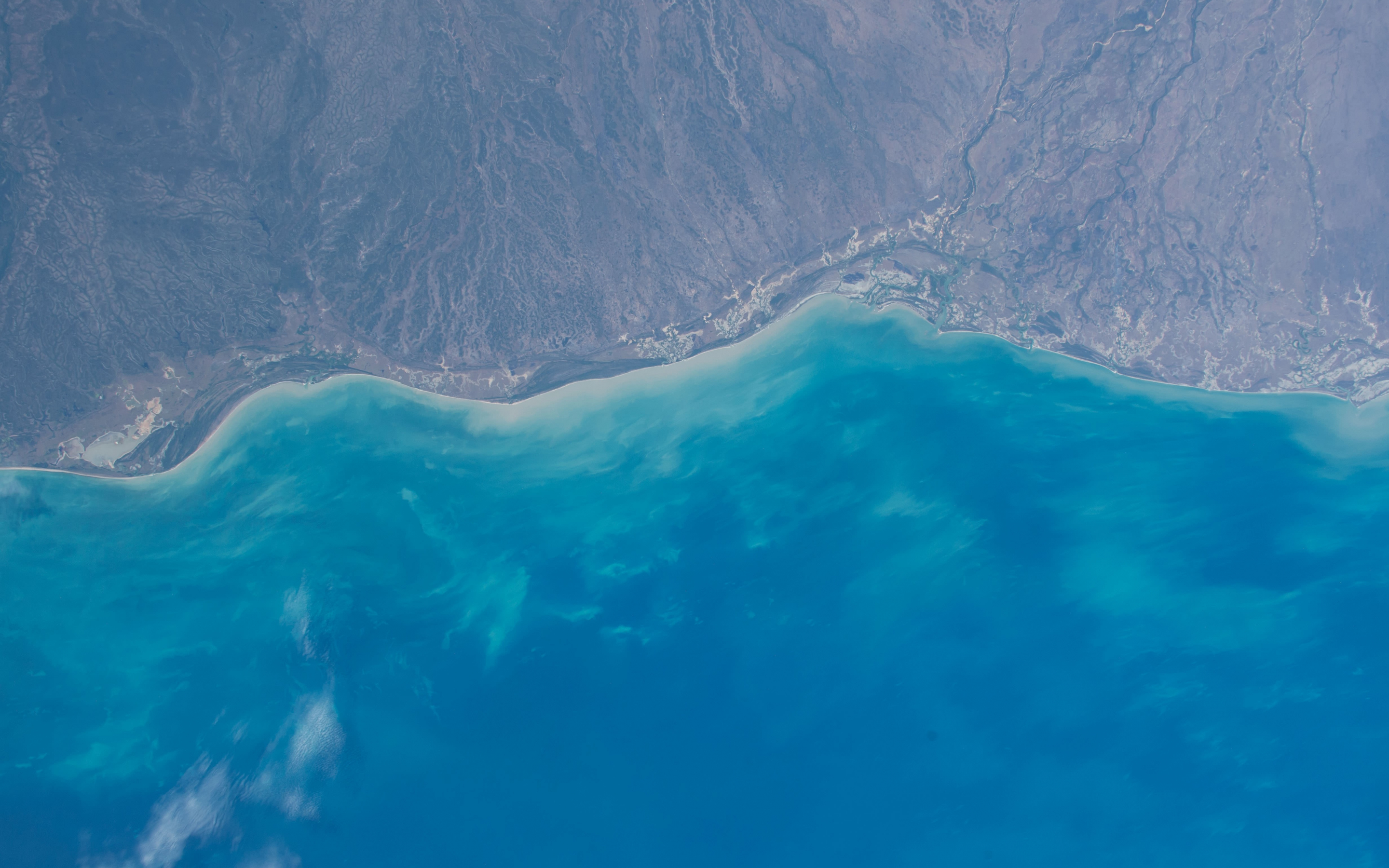 Coast, landscape, blue sea, nature, aerial view, 2880x1800 wallpaper