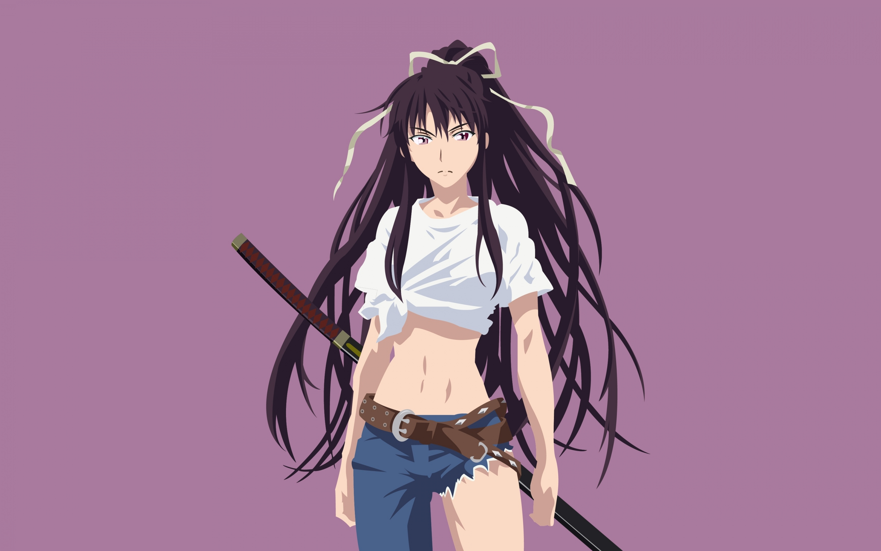 Warrior, anime girl, long hair, Kanzaki Kaori, Toaru Majutsu no Index, 2880x1800 wallpaper