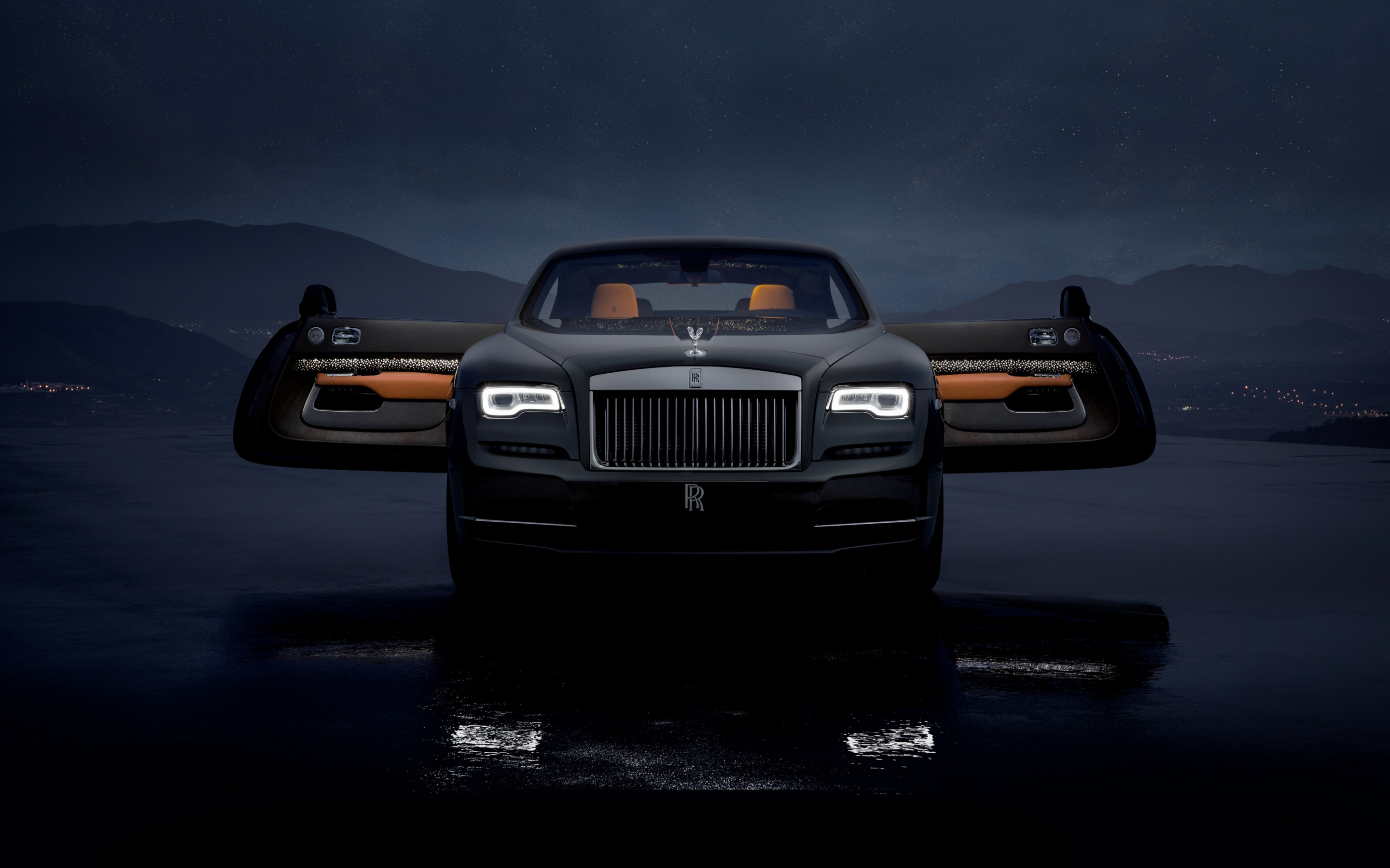 Dark car, Rolls-Royce Wraith, luminary collection, 2018, 2880x1800 wallpaper