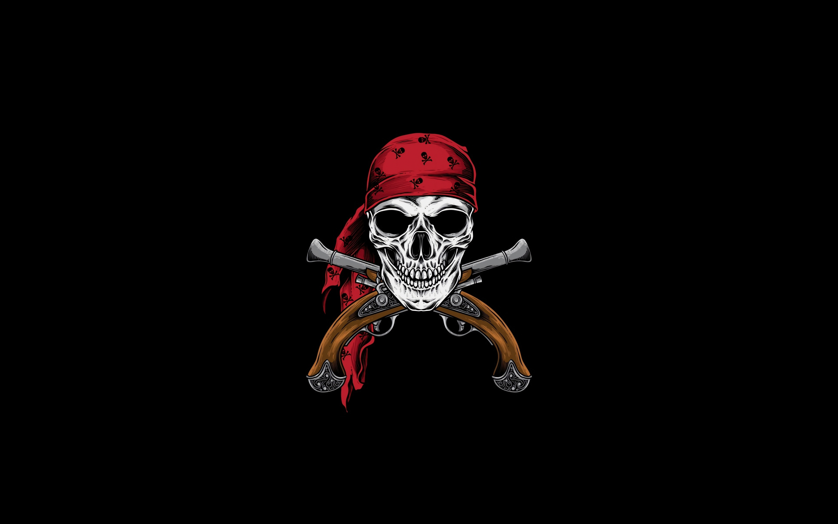 Pirate, skull, minimal, 2880x1800 wallpaper