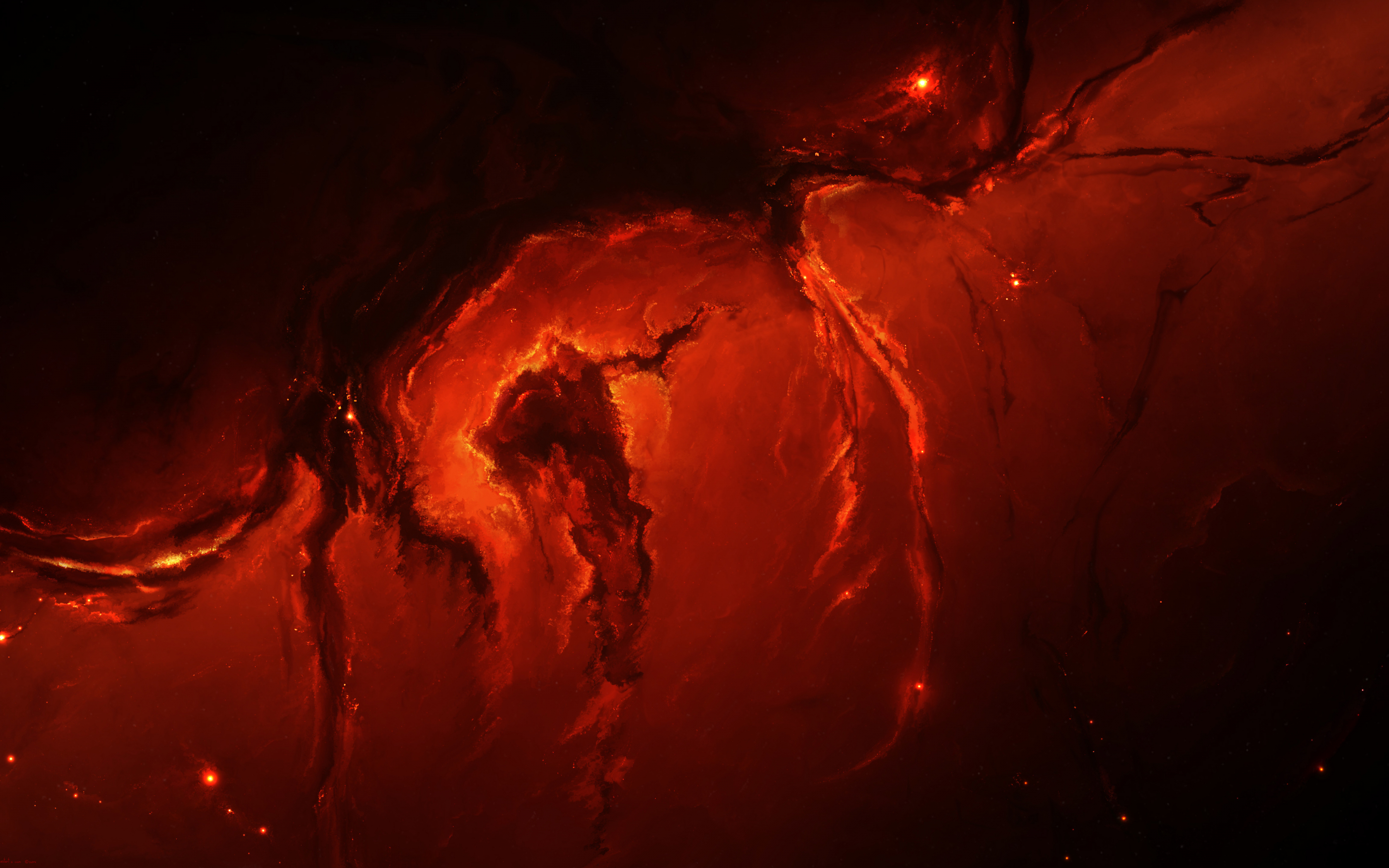 Fire, dark, abstract, 2880x1800 wallpaper