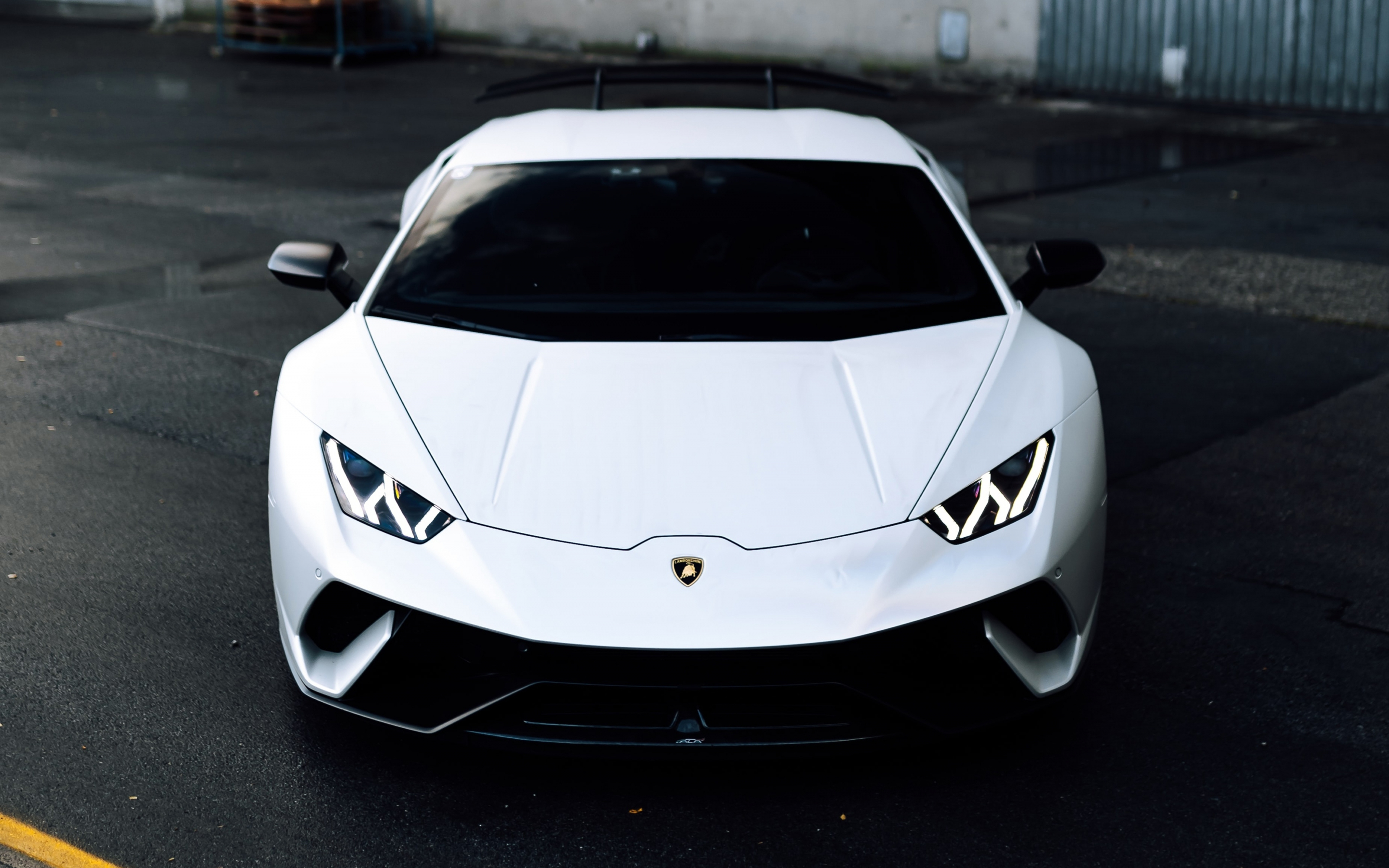 Lamborghini Aventador, front-view, white car, 2880x1800 wallpaper